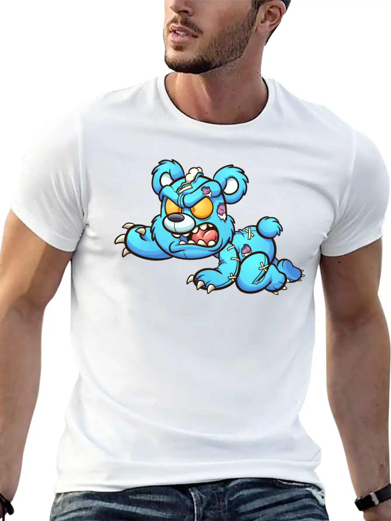Evil Teddy Bear Unisex Short Sleeve Soft Cotton T-Shirt – Casual Everyday Wear