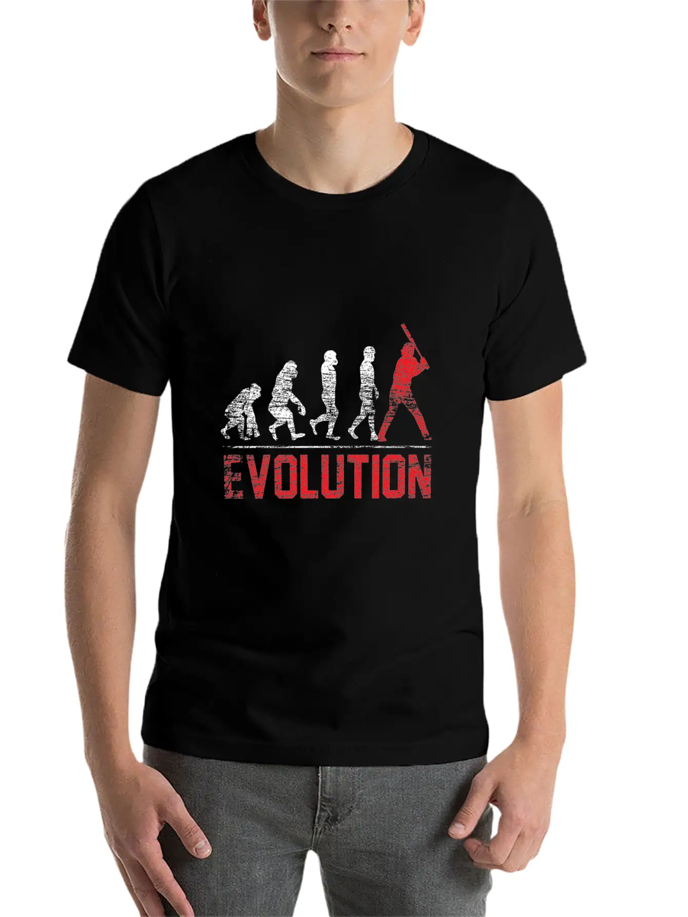 Evolution Baseball Gift Hobby Batter Ball Hit Unisex Casual T-Shirt – Clean Design For Daily Comfort