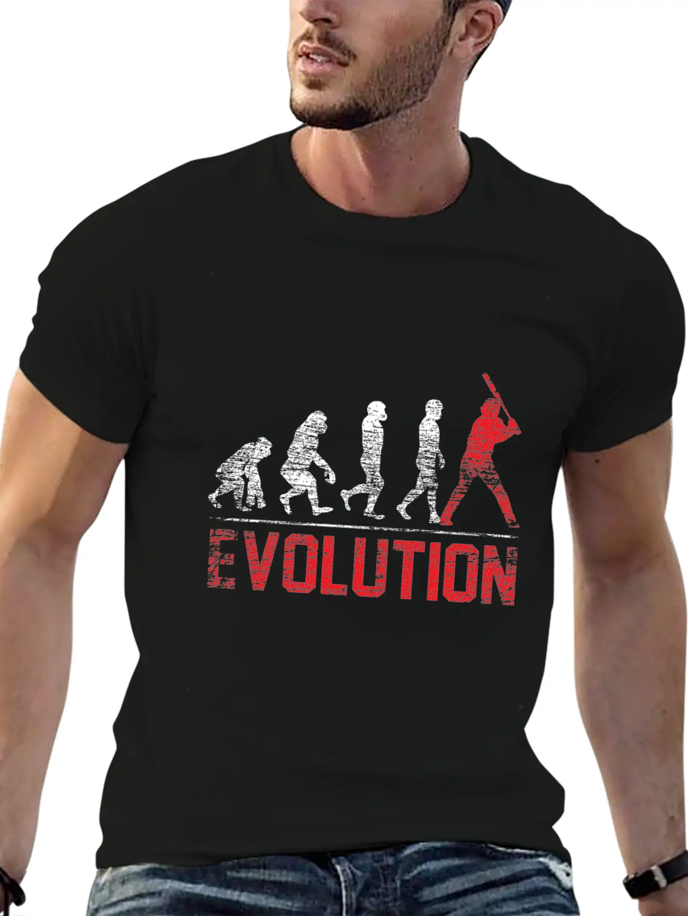 Evolution Baseball Gift Hobby Batter Ball Hit Unisex Casual T-Shirt – Clean Design For Daily Comfort