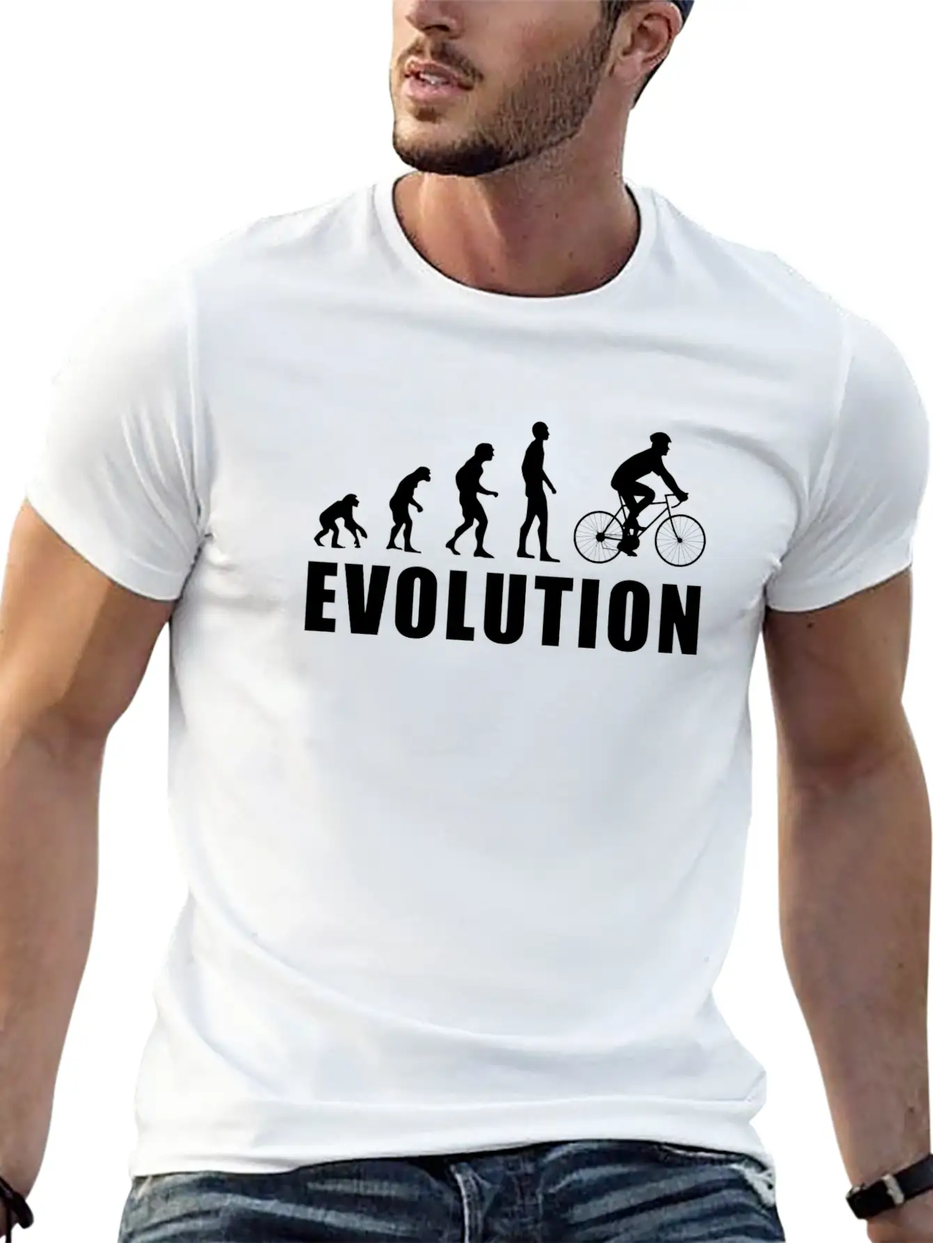 EVOLUTION CYCLING Unisex Short Sleeve Soft Cotton T-Shirt – Casual Everyday Wear