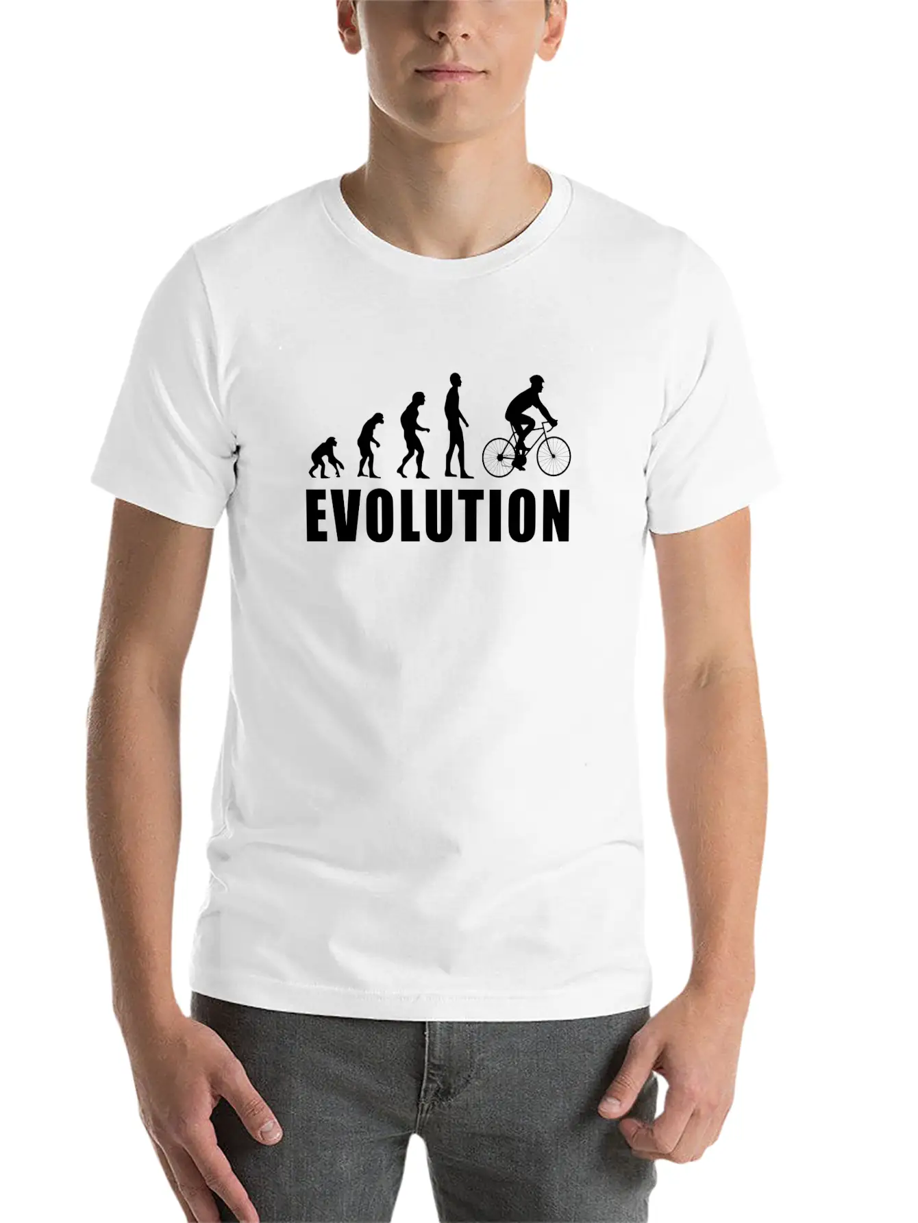 EVOLUTION CYCLING Unisex Short Sleeve Soft Cotton T-Shirt – Casual Everyday Wear