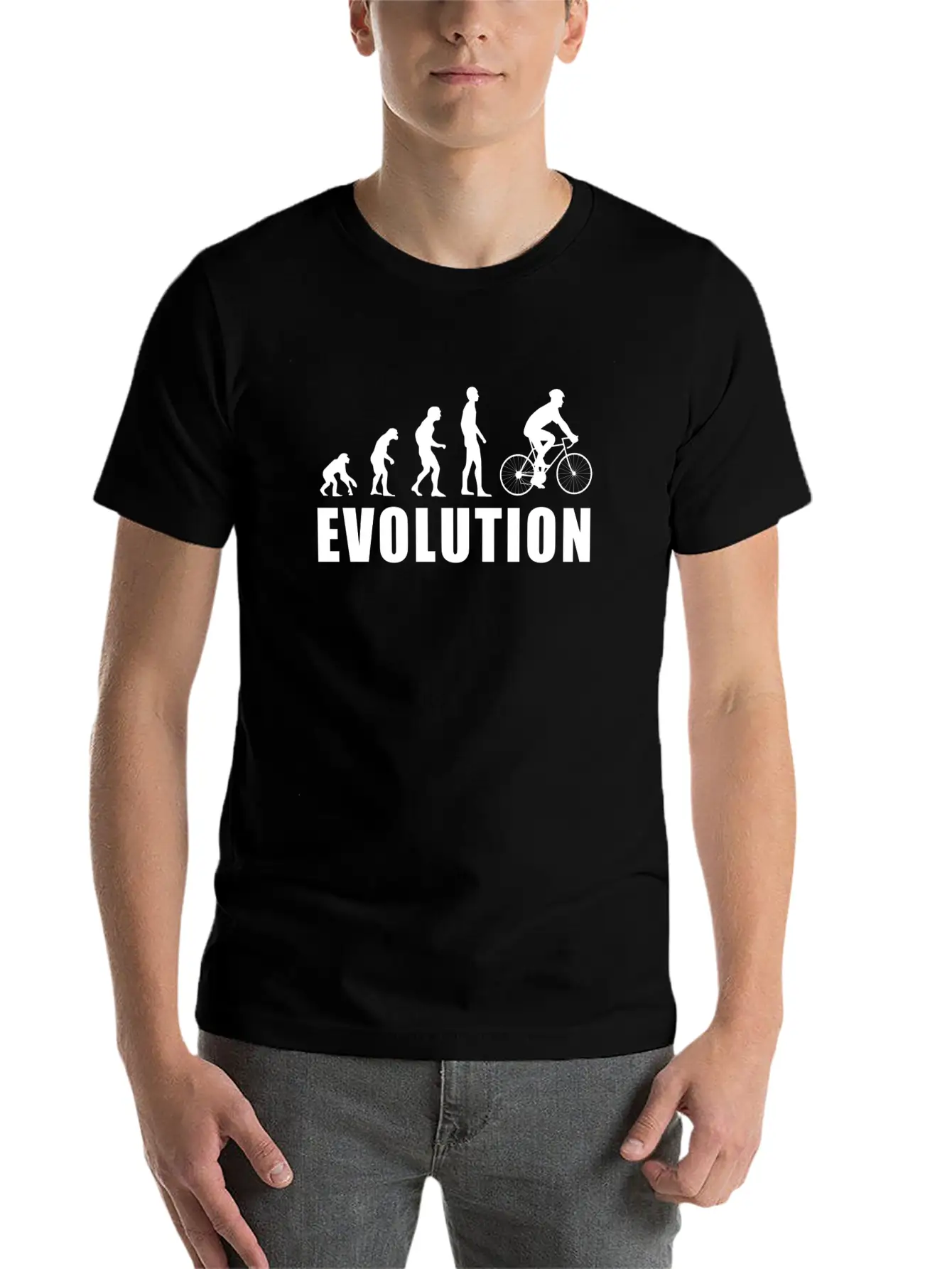 EVOLUTION CYCLING Unisex Short Sleeve Soft Cotton T-Shirt – Casual Everyday Wear