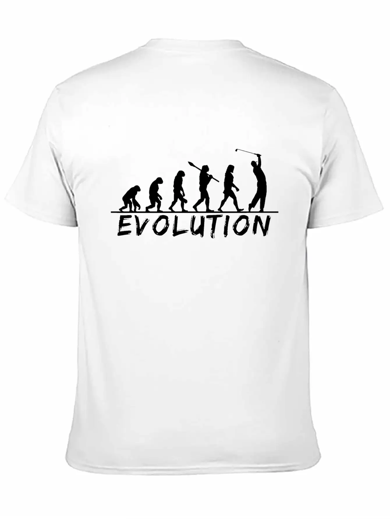 Evolution Golf, Golf, Golfer, Golfing, Game, Fun Unisex Short Sleeve Soft Cotton T-Shirt – Casual Everyday Wear