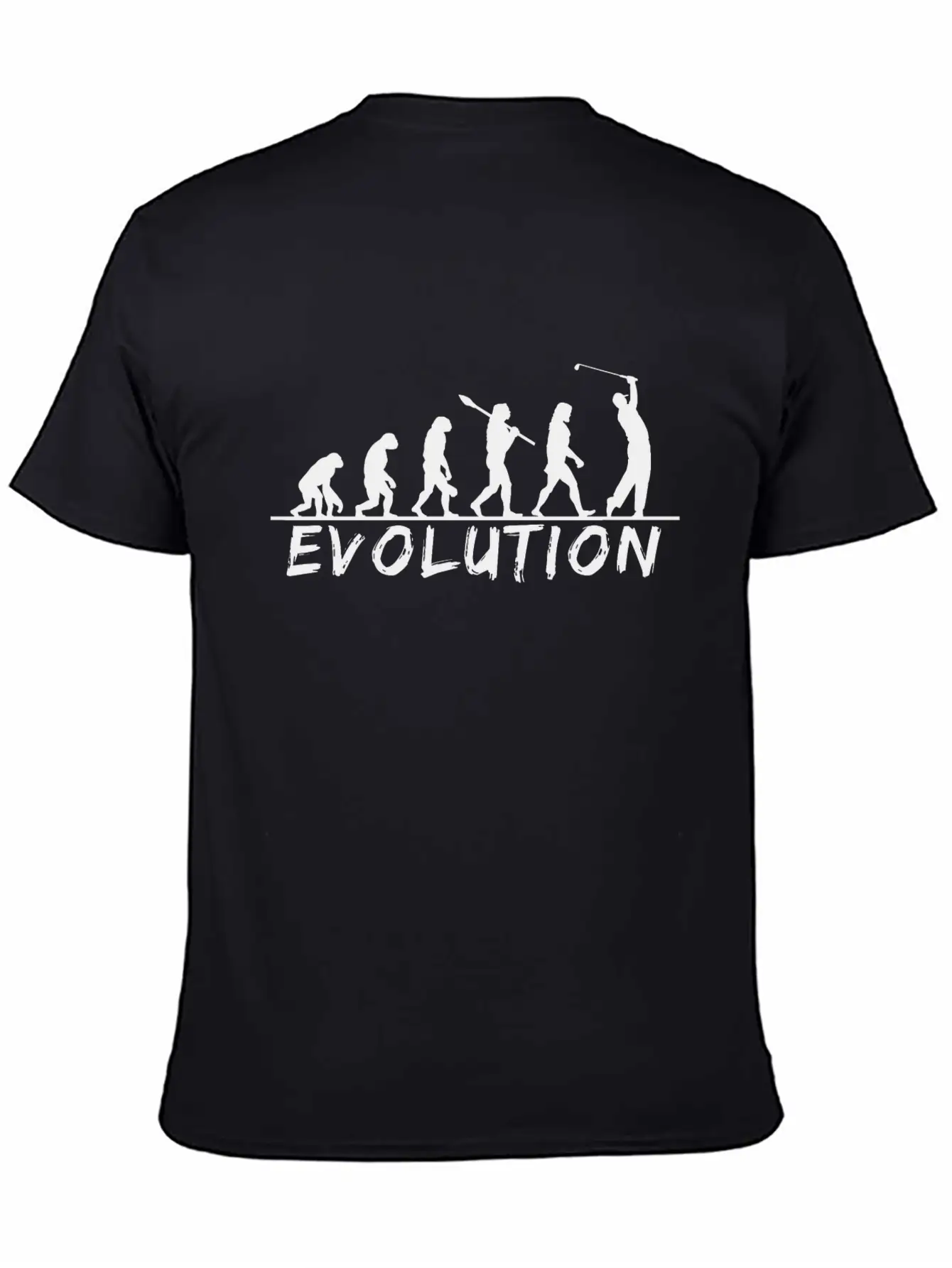 Evolution Golf, Golf, Golfer, Golfing, Game, Fun Unisex Short Sleeve Soft Cotton T-Shirt – Casual Everyday Wear