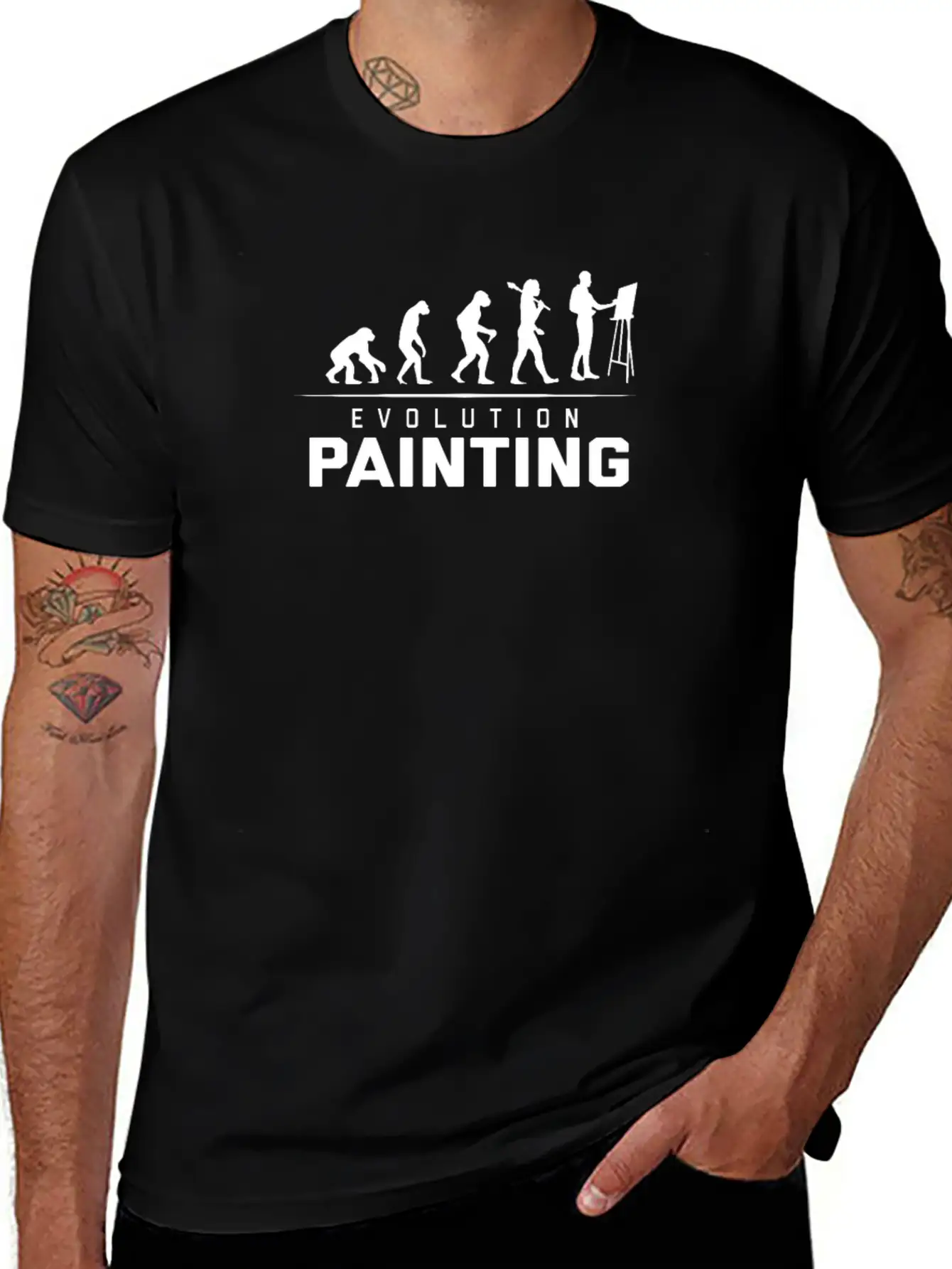 EVOLUTION OF PAINTING Relaxed Everyday Tee – Lightweight And Durable Cotton