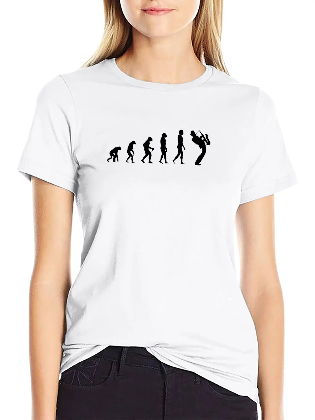 Evolution Of Saxophone Unisex Short Sleeve Soft Cotton T-Shirt – Casual Everyday Wear