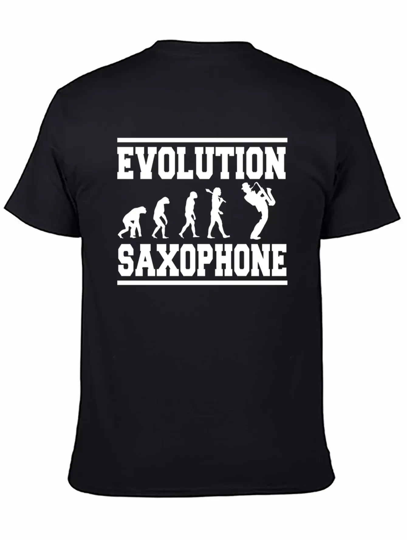 Evolution Saxophone Stylish Everyday T-Shirt – Unisex Basic Cotton Tee