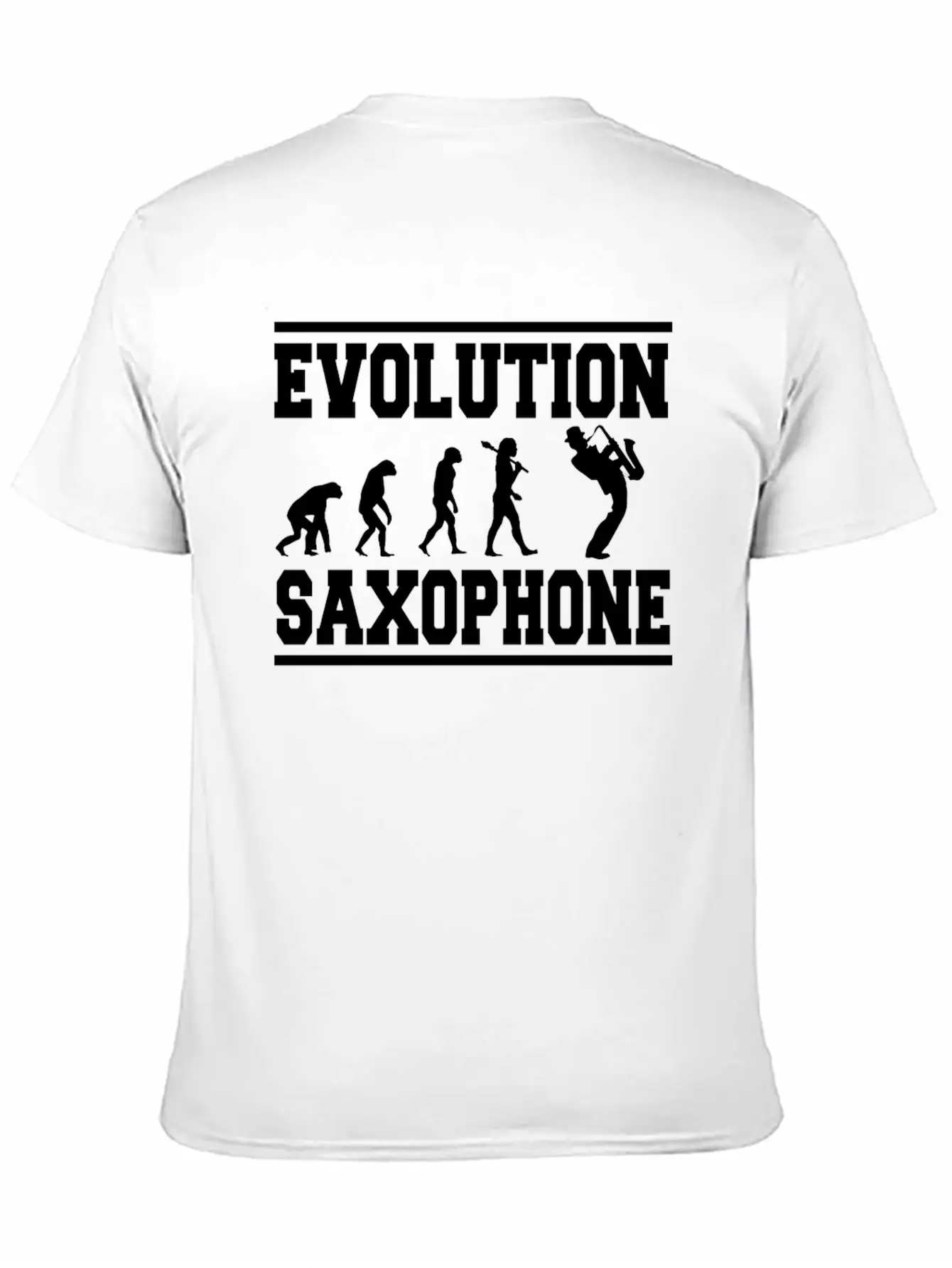 Evolution Saxophone Stylish Everyday T-Shirt – Unisex Basic Cotton Tee