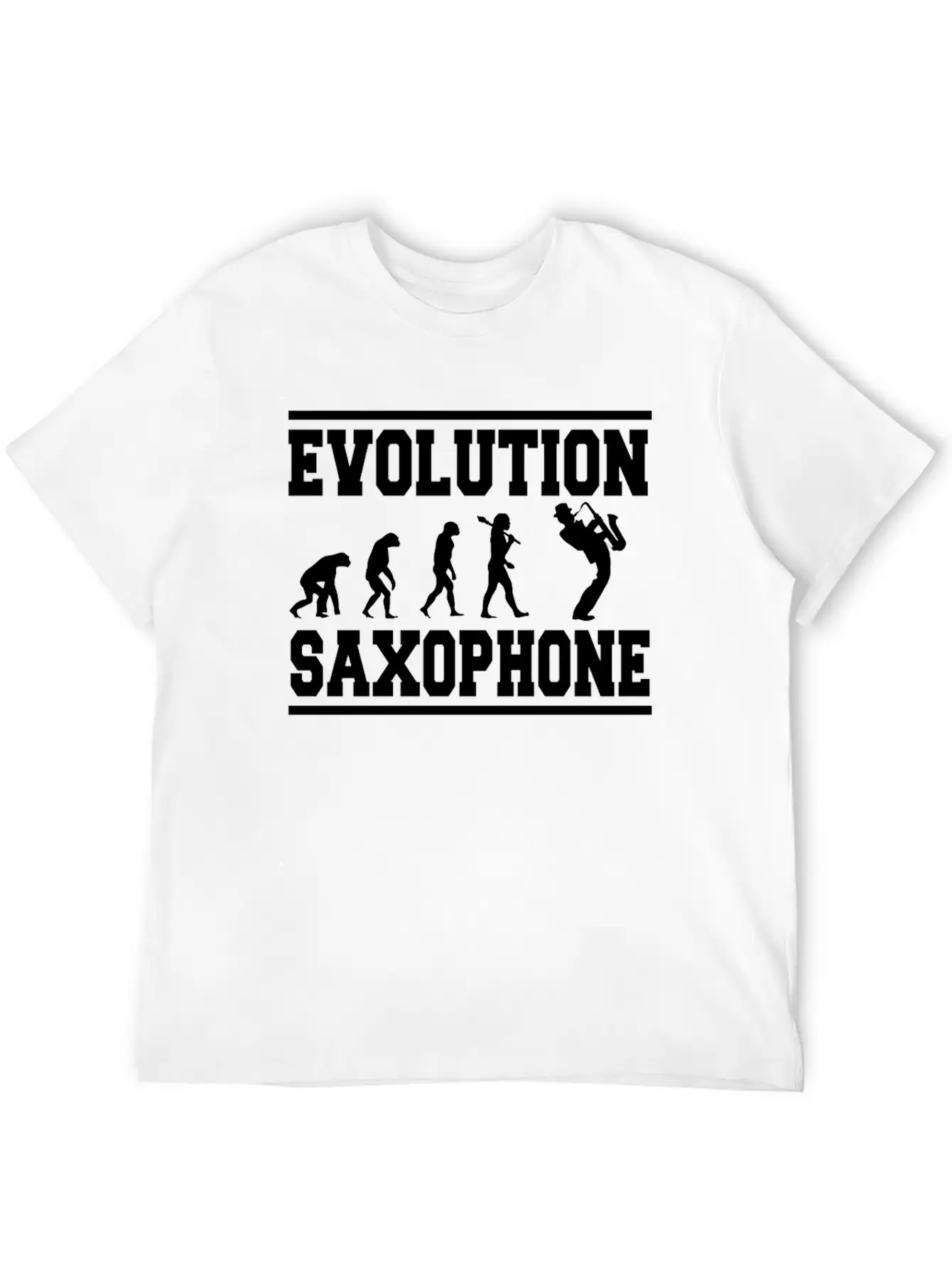 Evolution Saxophone Stylish Everyday T-Shirt – Unisex Basic Cotton Tee