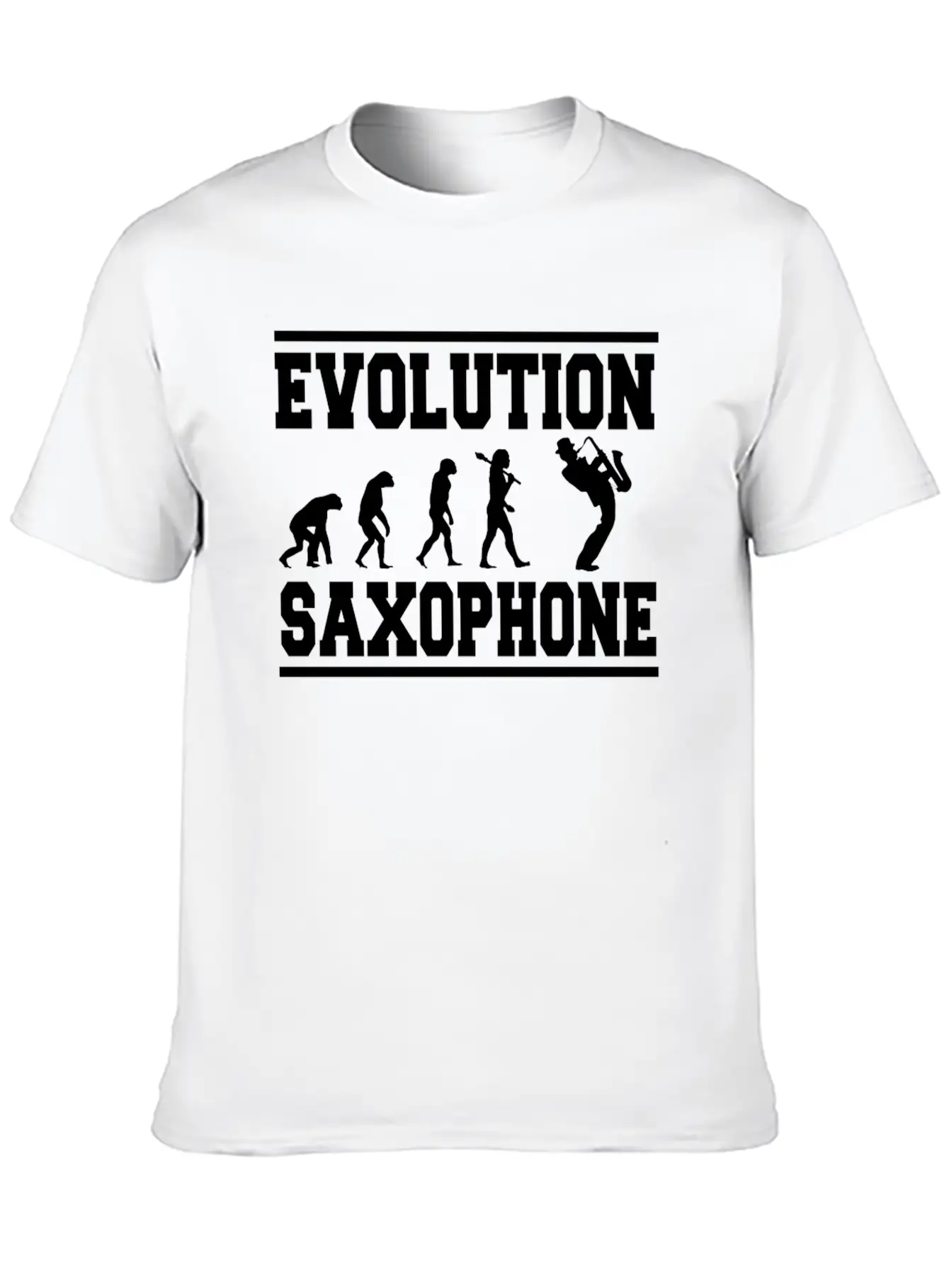 Evolution Saxophone Stylish Everyday T-Shirt – Unisex Basic Cotton Tee