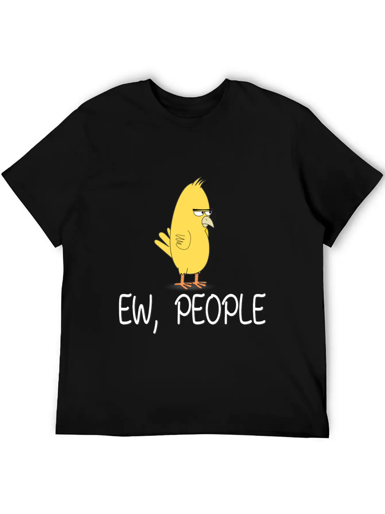 Ew People Funny Misantroph Bird Design Unisex Short Sleeve Soft Cotton T-Shirt – Casual Everyday Wear