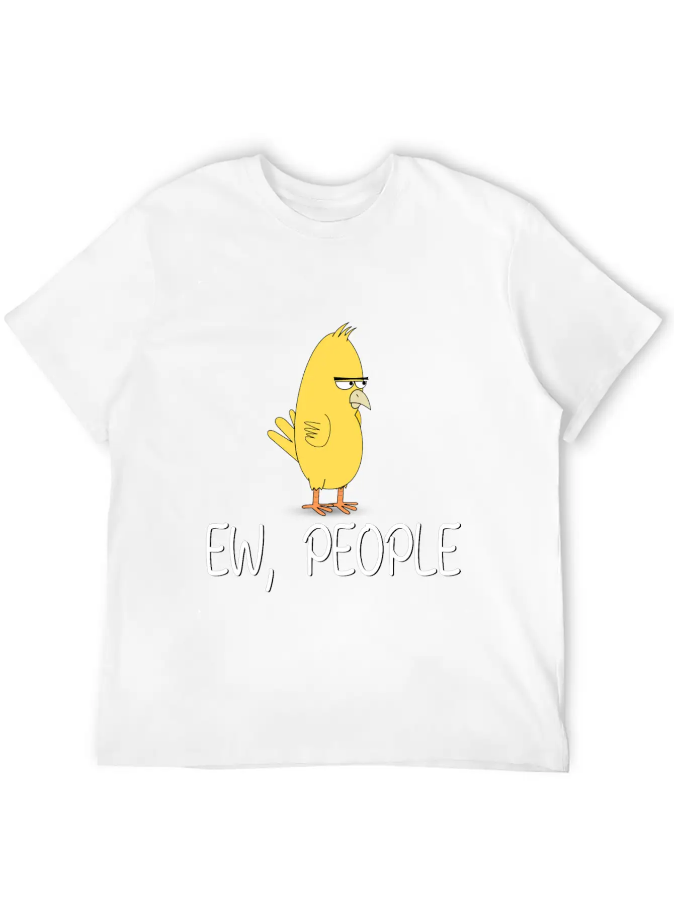 Ew People Funny Misantroph Bird Design Unisex Short Sleeve Soft Cotton T-Shirt – Casual Everyday Wear