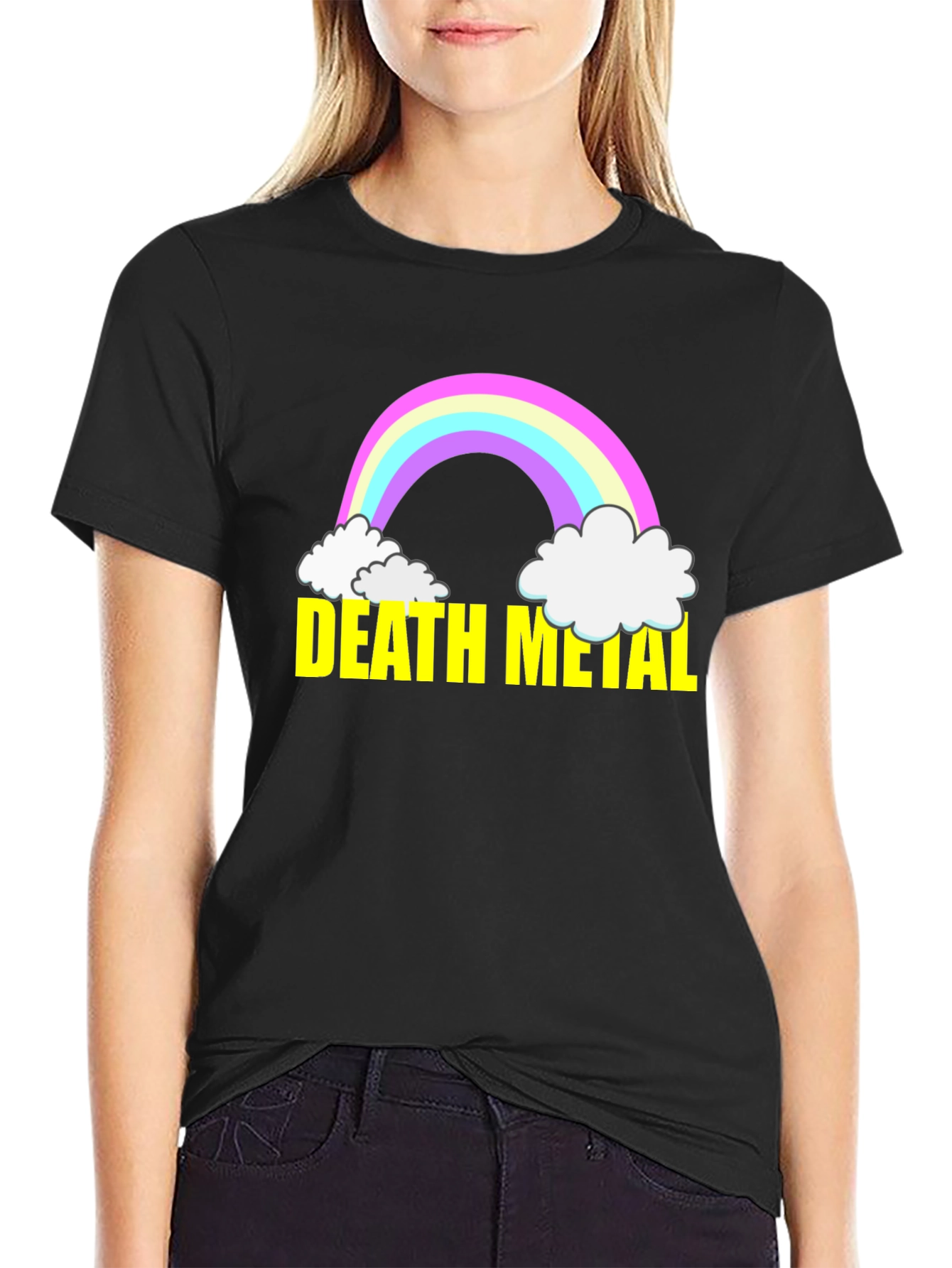 Death Metal Rainbow T-Shirt - Black Cotton Tee