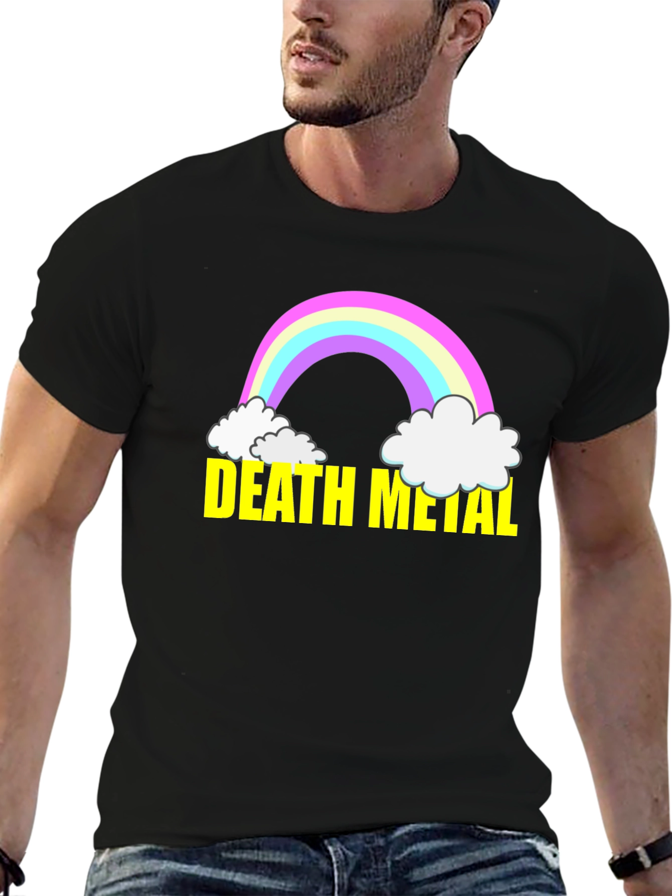 Death Metal Rainbow T-Shirt - Black Cotton Tee