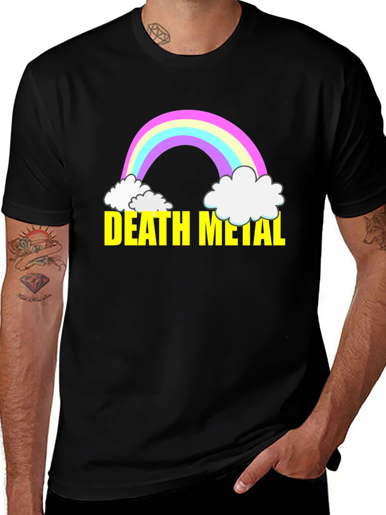 Death Metal Rainbow T-Shirt - Black Cotton Tee