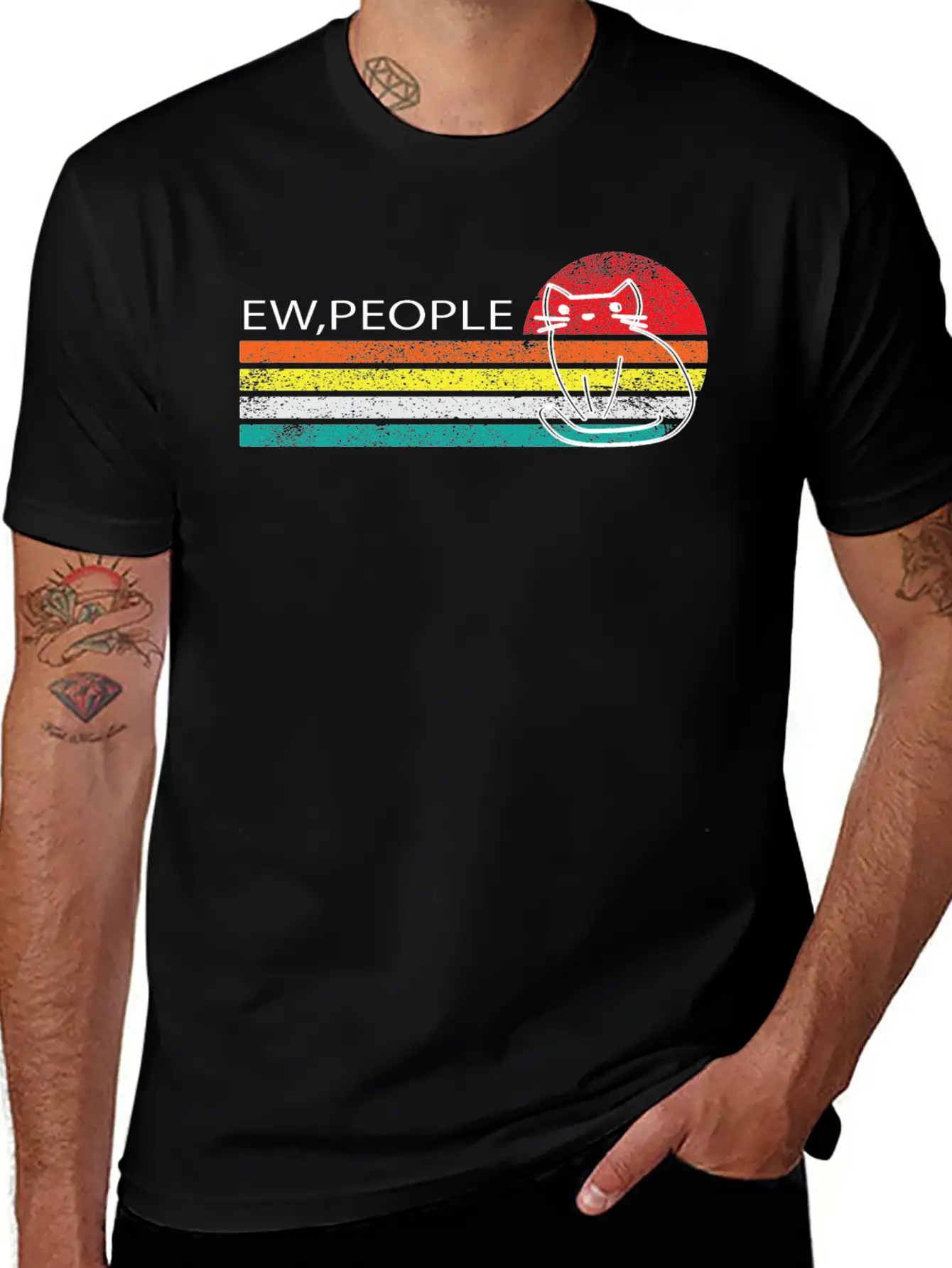 Ew,People -ew, People Meowy Essential Unisex Summer Tee – Soft Cotton Casual Fit