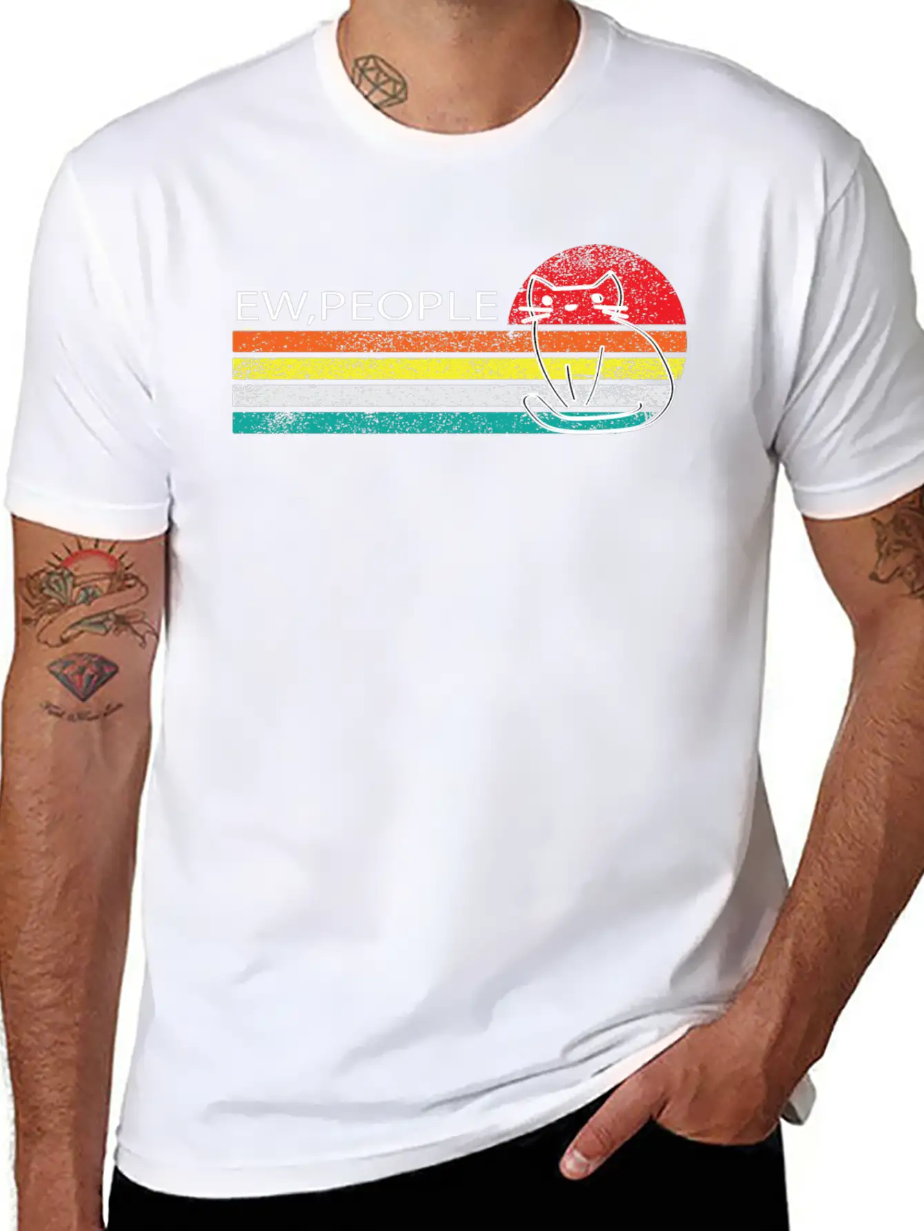 Ew,People -ew, People Meowy Essential Unisex Summer Tee – Soft Cotton Casual Fit