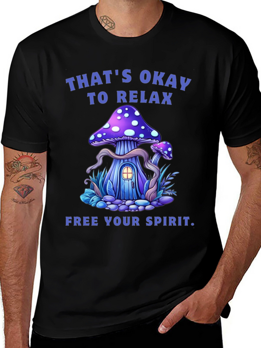 Relax Mushroom Graphic Tee - Free Your Spirit