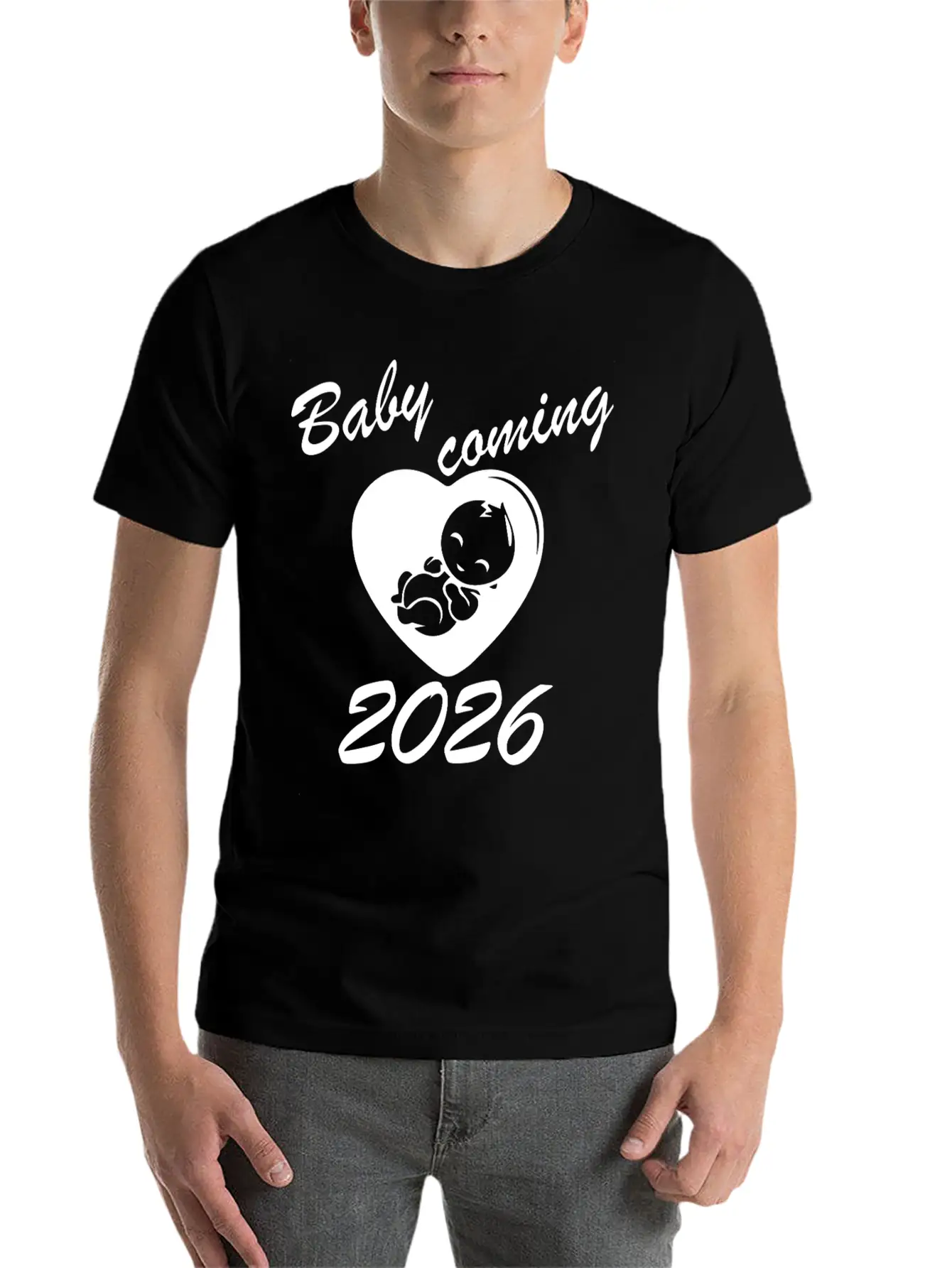 Exciting Baby Coming 2026 Announcement Essential Unisex Summer Tee – Soft Cotton Casual Fit