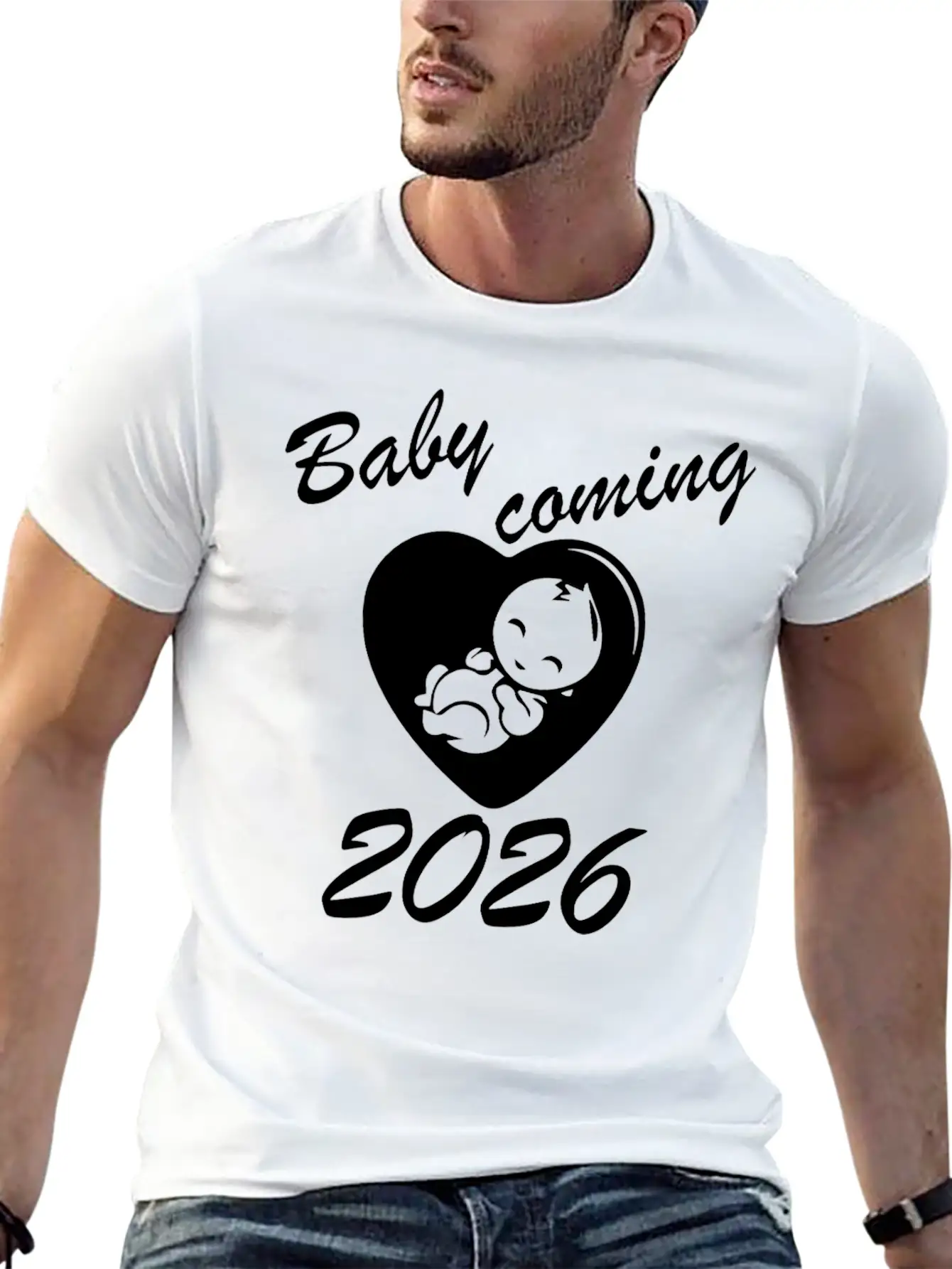 Exciting Baby Coming 2026 Announcement Essential Unisex Summer Tee – Soft Cotton Casual Fit