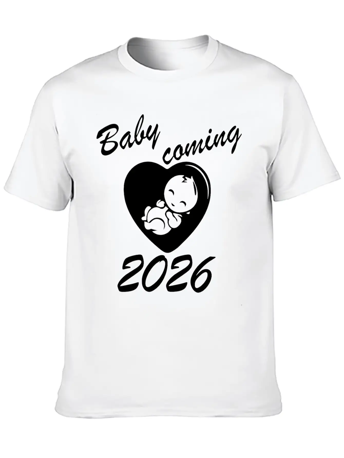 Exciting Baby Coming 2026 Announcement Essential Unisex Summer Tee – Soft Cotton Casual Fit