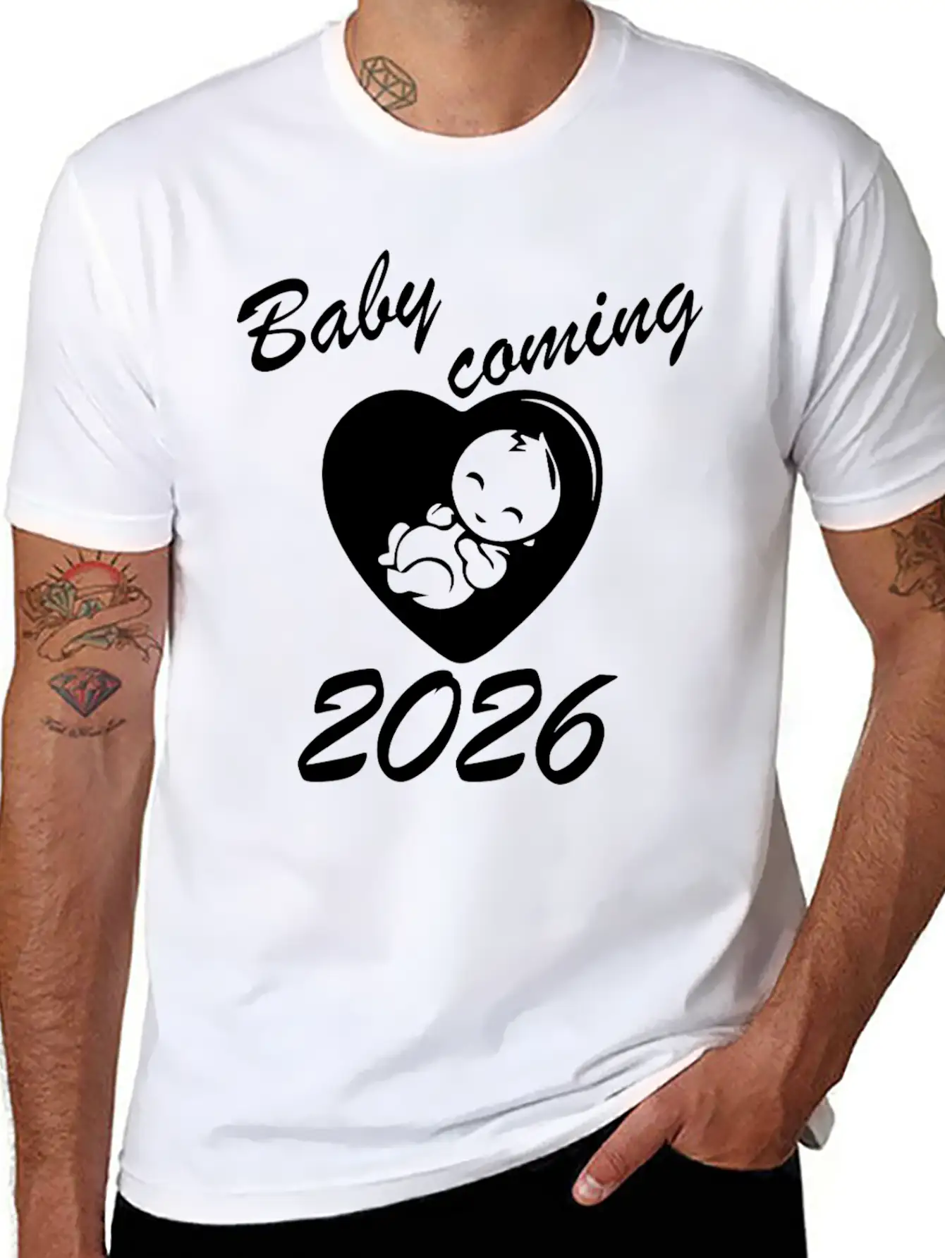 Exciting Baby Coming 2026 Announcement Essential Unisex Summer Tee – Soft Cotton Casual Fit