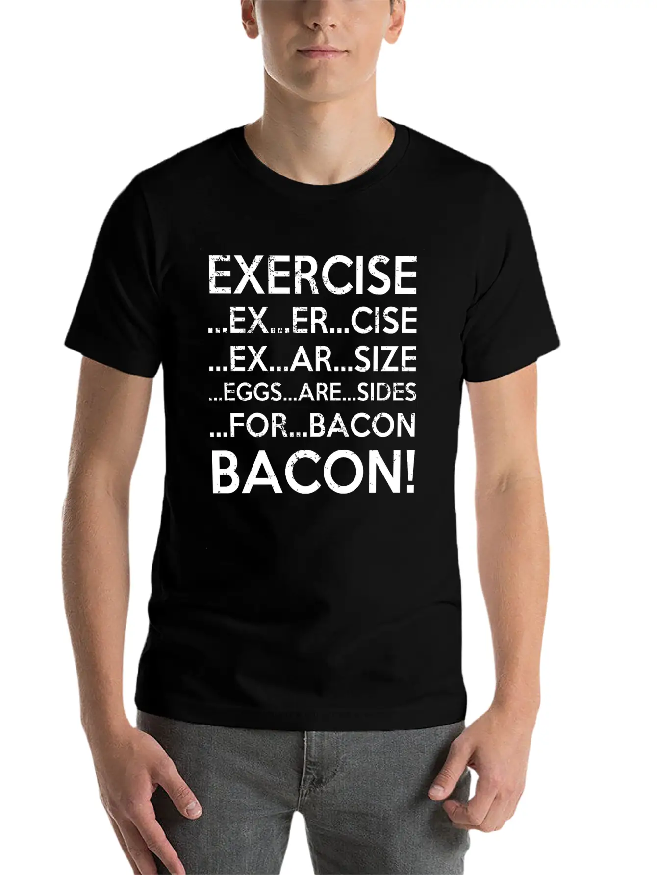 Exercise Bacon Stylish Everyday T-Shirt – Unisex Basic Cotton Tee
