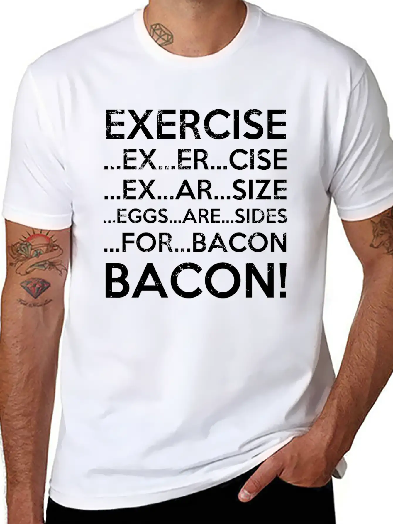 Exercise Bacon Stylish Everyday T-Shirt – Unisex Basic Cotton Tee