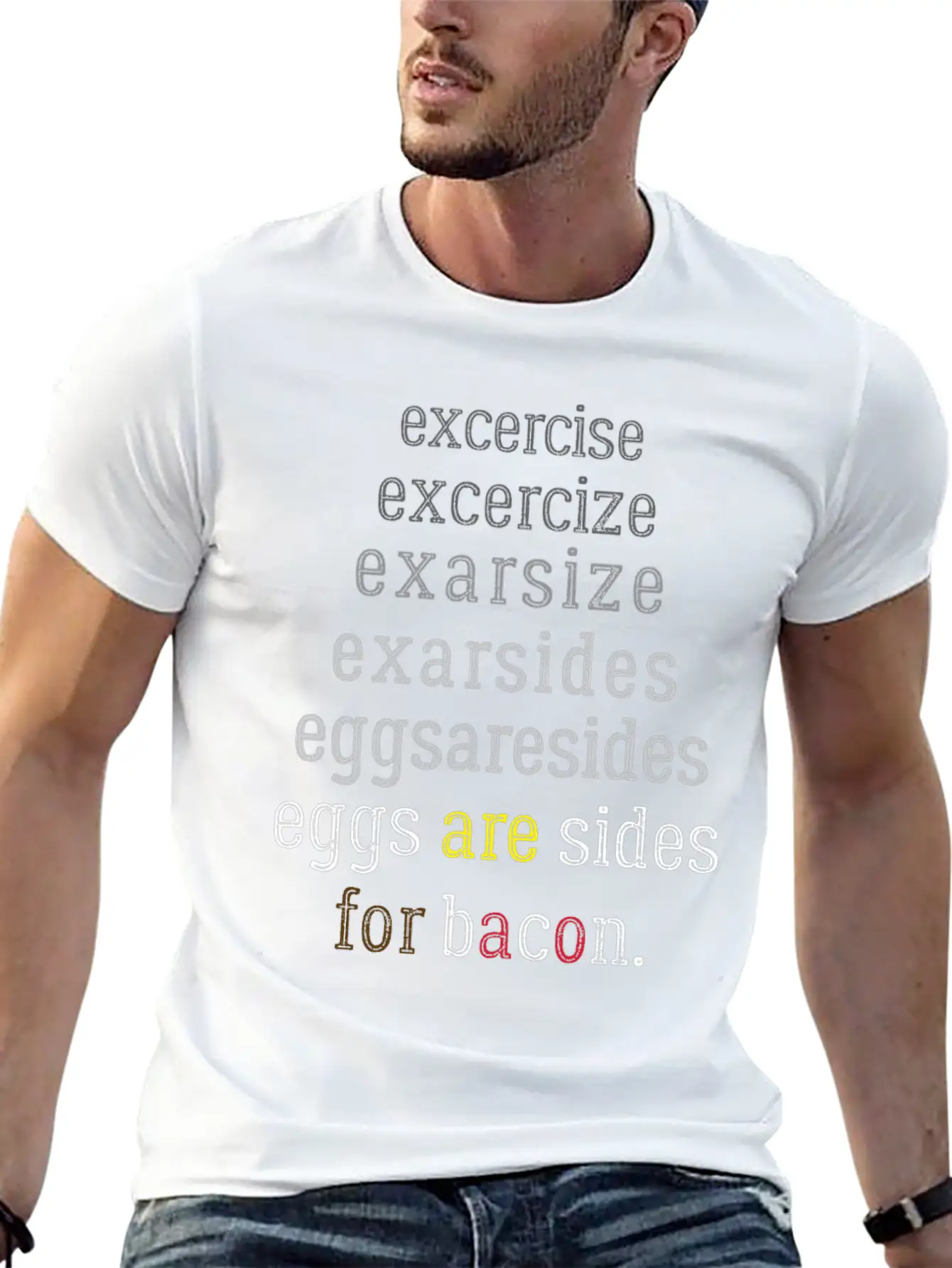 Exercise Eggs Are Sides Essential Unisex Summer Tee – Soft Cotton Casual Fit