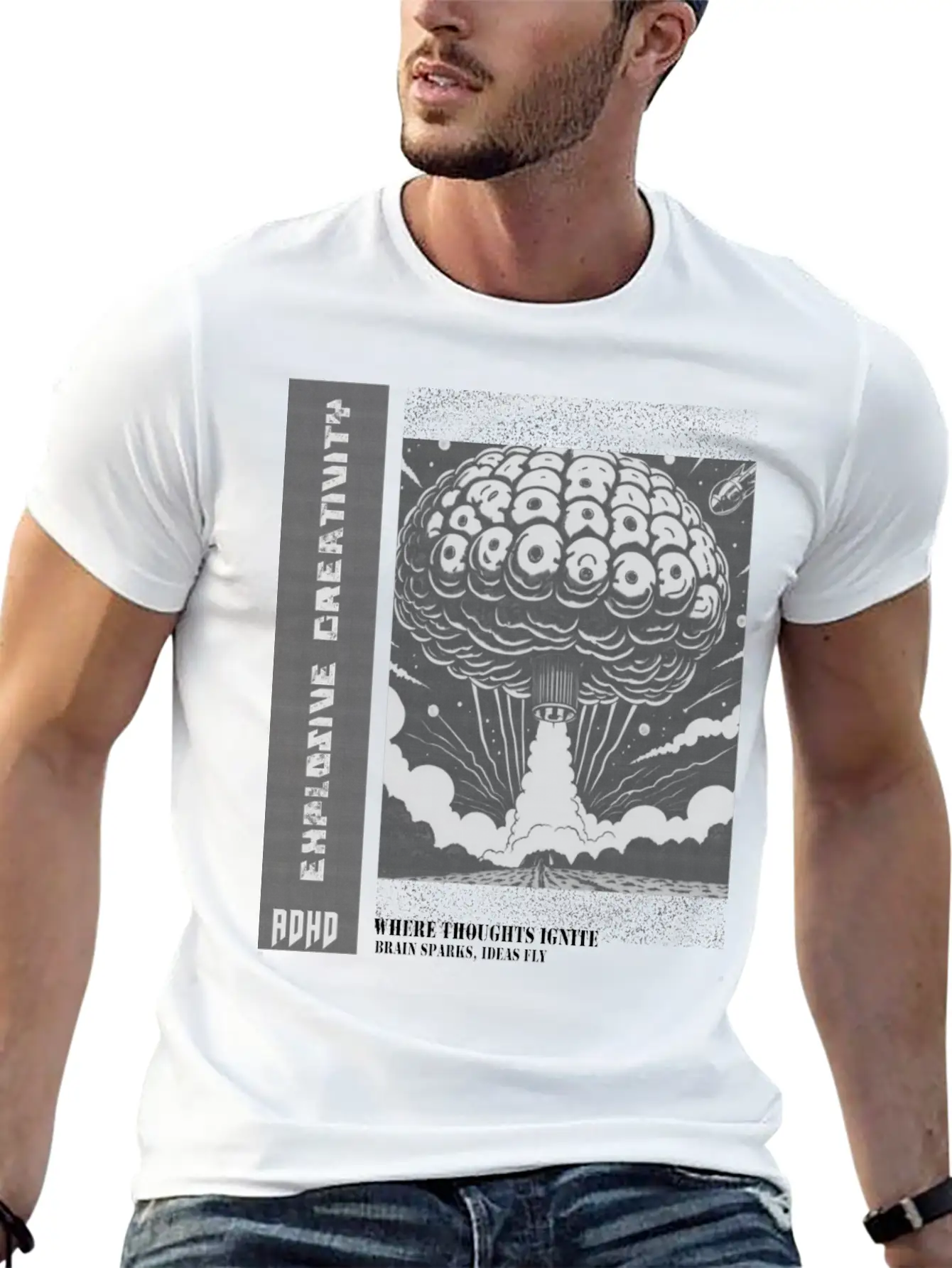 "Explosive Creativity - ADHD, Brain Sparks, Ideas Essential Unisex Summer Tee – Soft Cotton Casual Fit