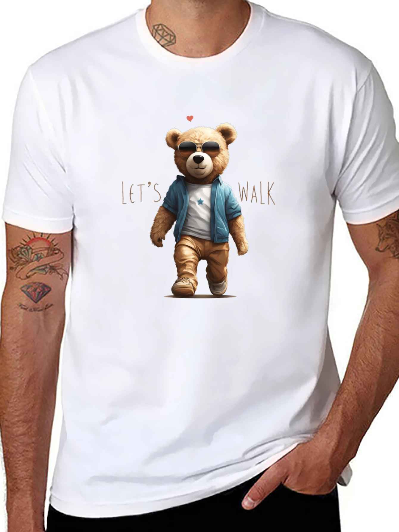 Cool Teddy Bear Lets Walk T-Shirt