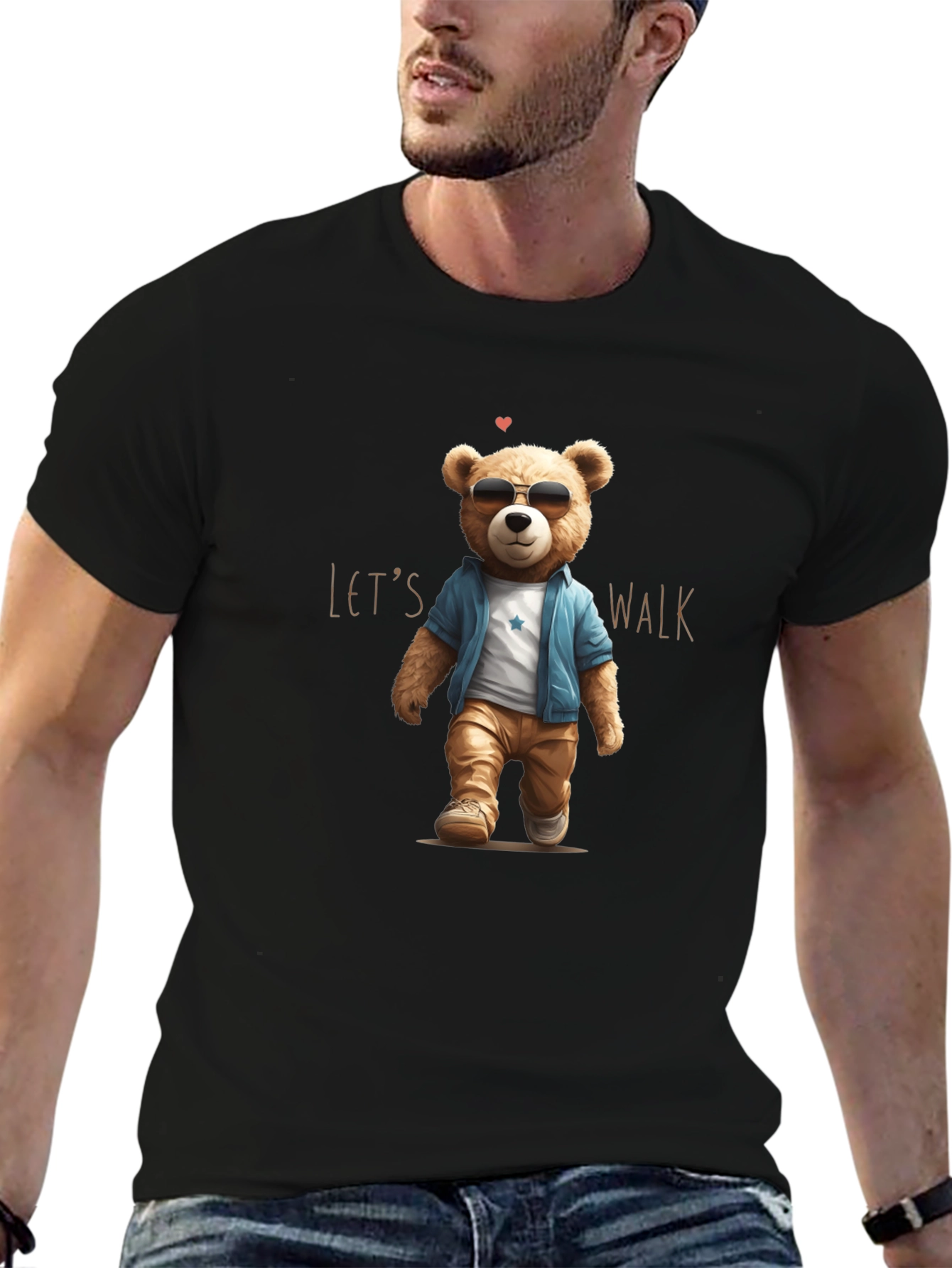 Cool Teddy Bear Lets Walk T-Shirt