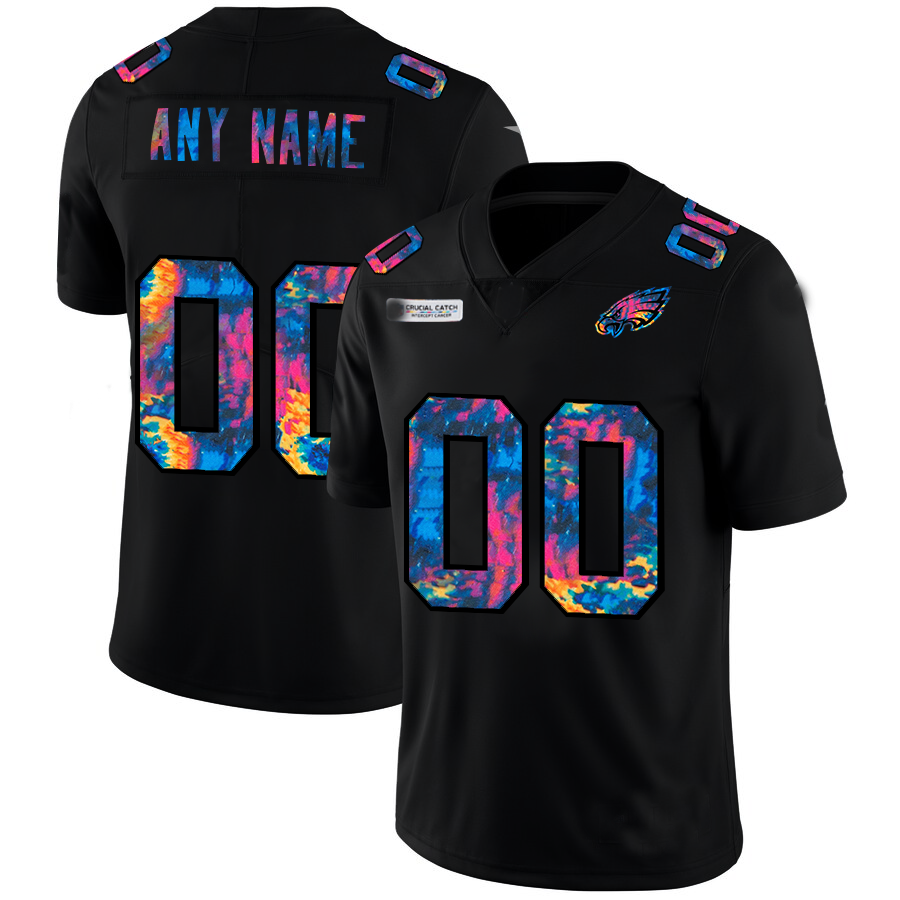 Custom1 Philadelphia Eagles Multi-Color Black 2020 Crucial Catch Vapor Untouchable Limited Jerseys Stitched American Football Jerseys