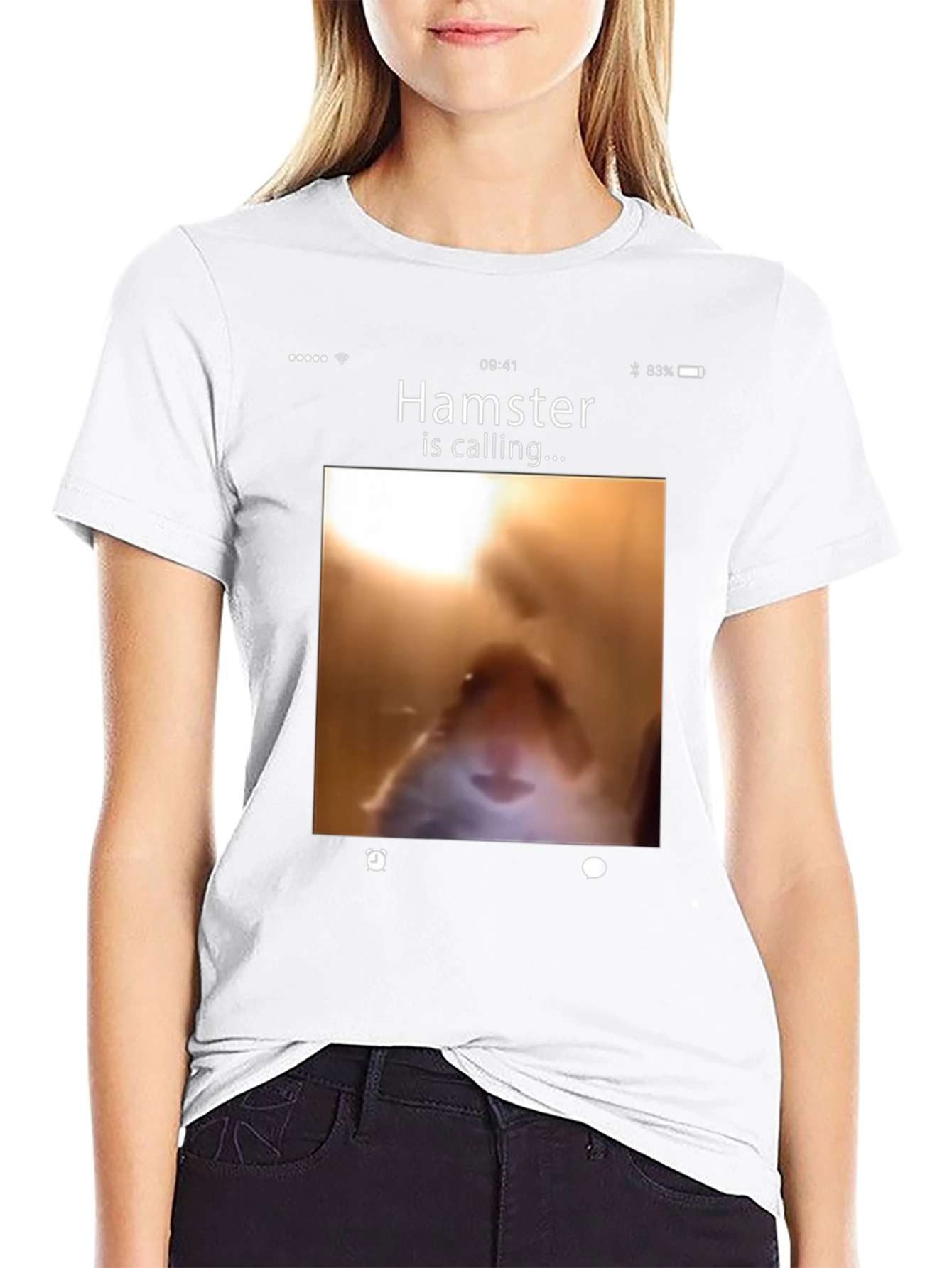 Hamster Calling Graphic T-Shirt - Novelty Tee
