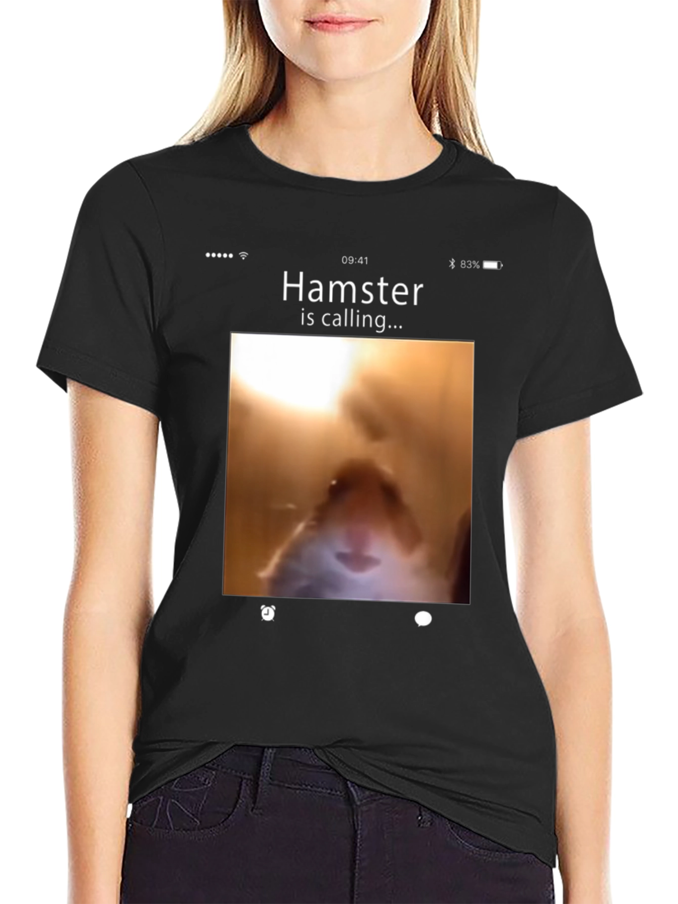 Hamster Calling Graphic T-Shirt - Novelty Tee