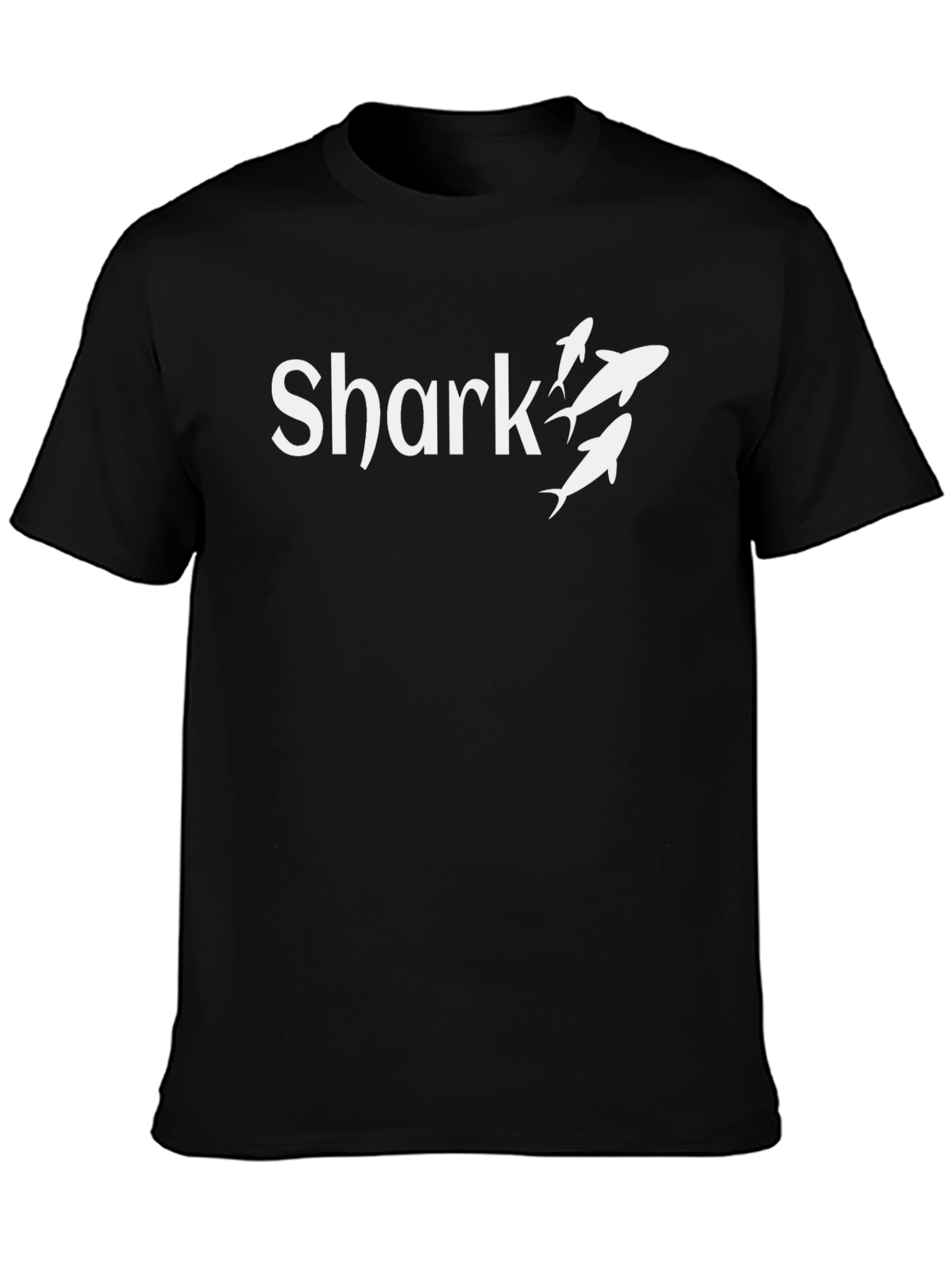 Shark Graphic Print Black T-Shirt for Men