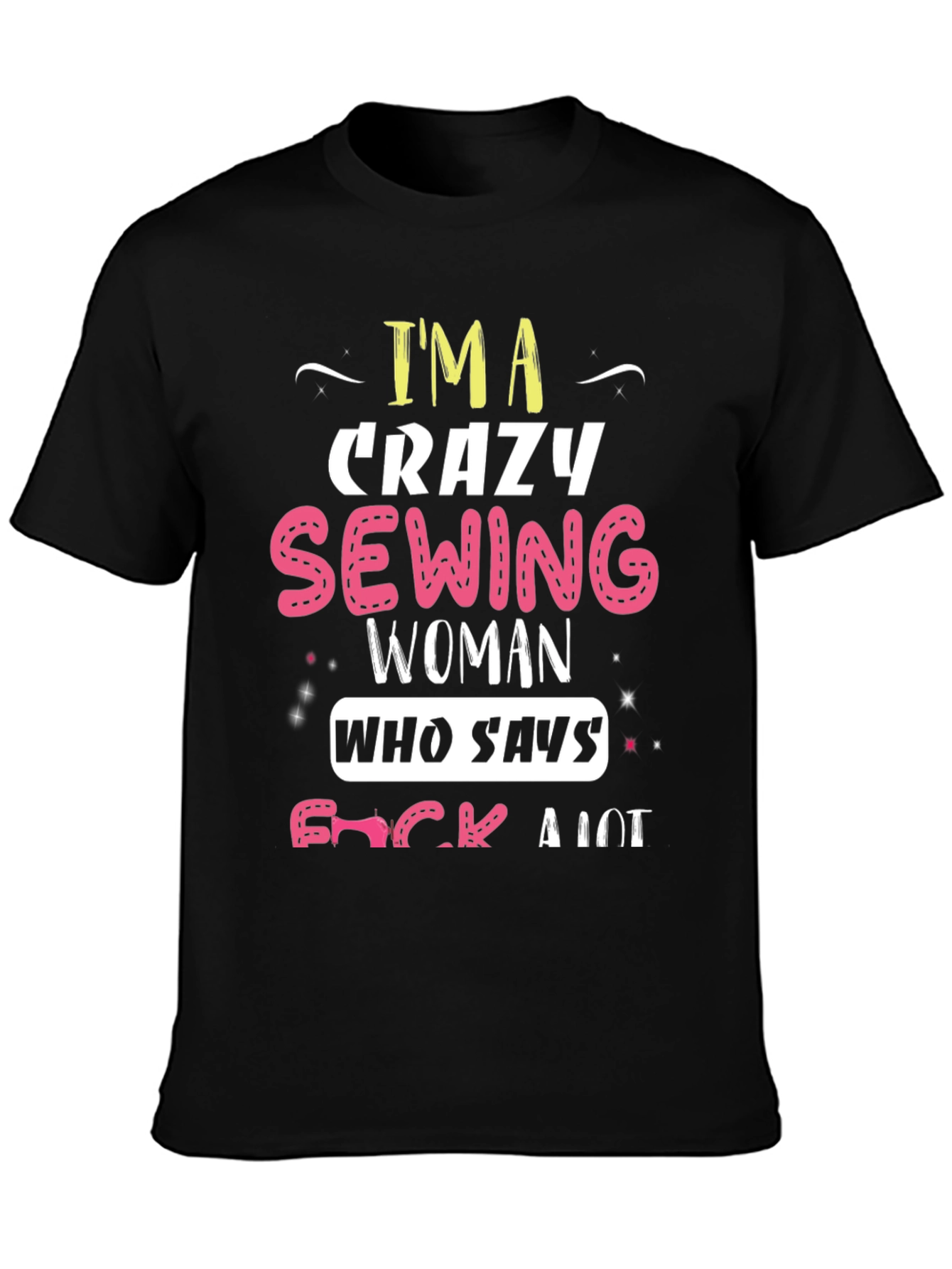 Crazy Sewing Woman Graphic Tee