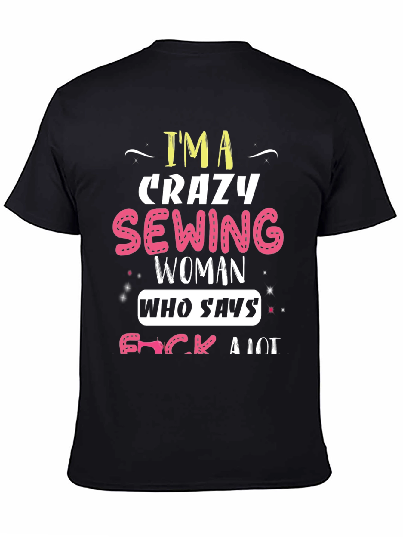 Crazy Sewing Woman Graphic Tee