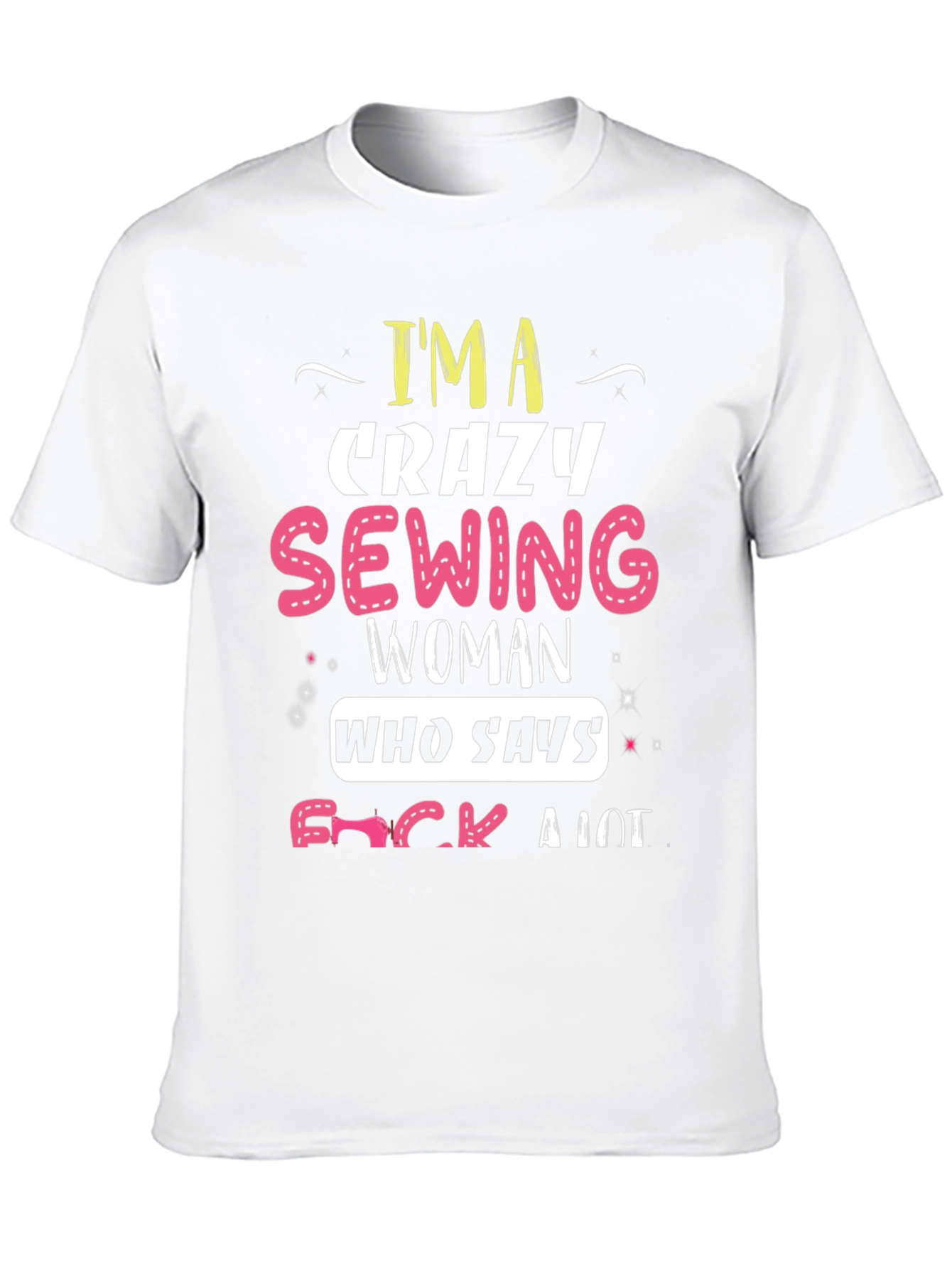 Crazy Sewing Woman Graphic Tee