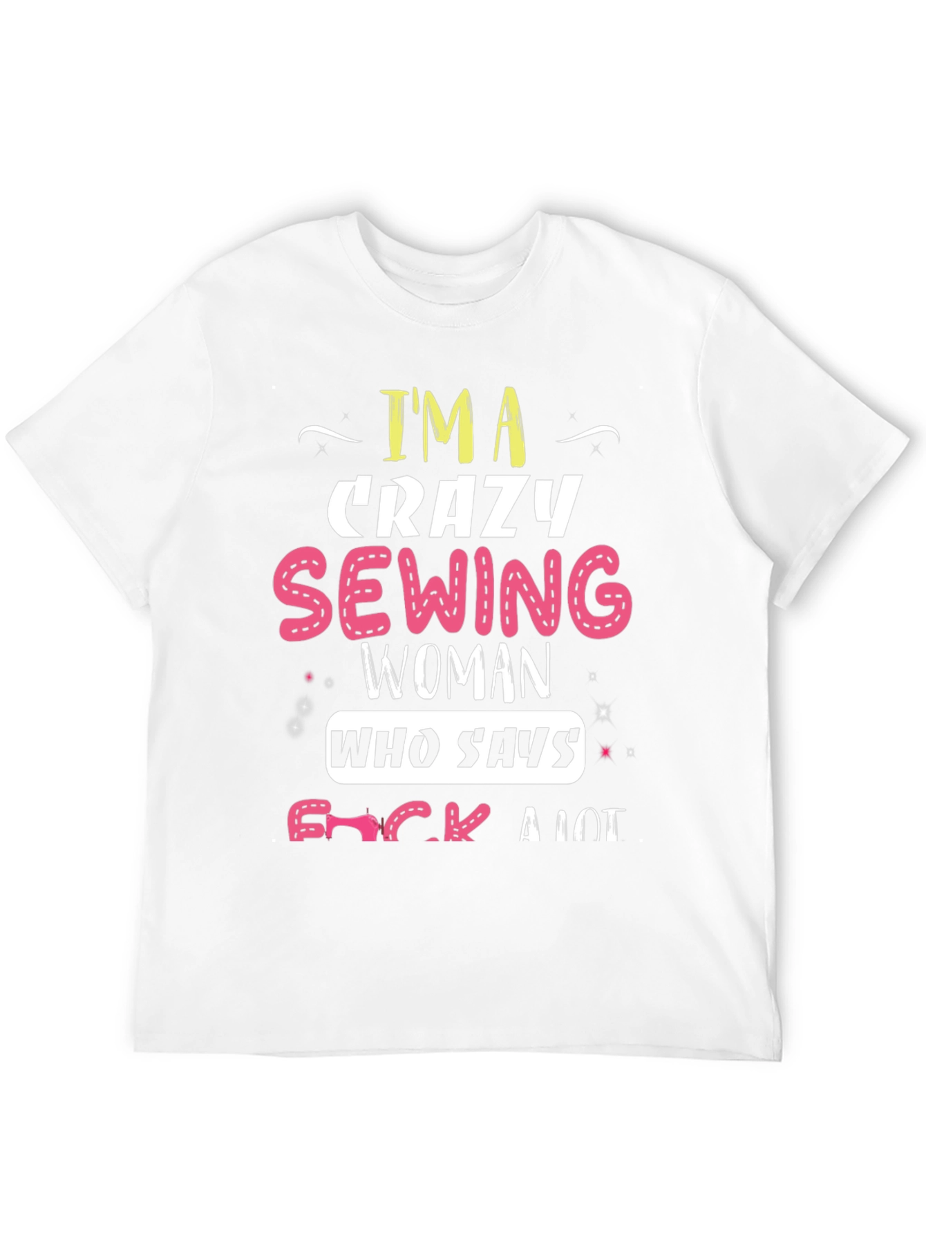 Crazy Sewing Woman Graphic Tee