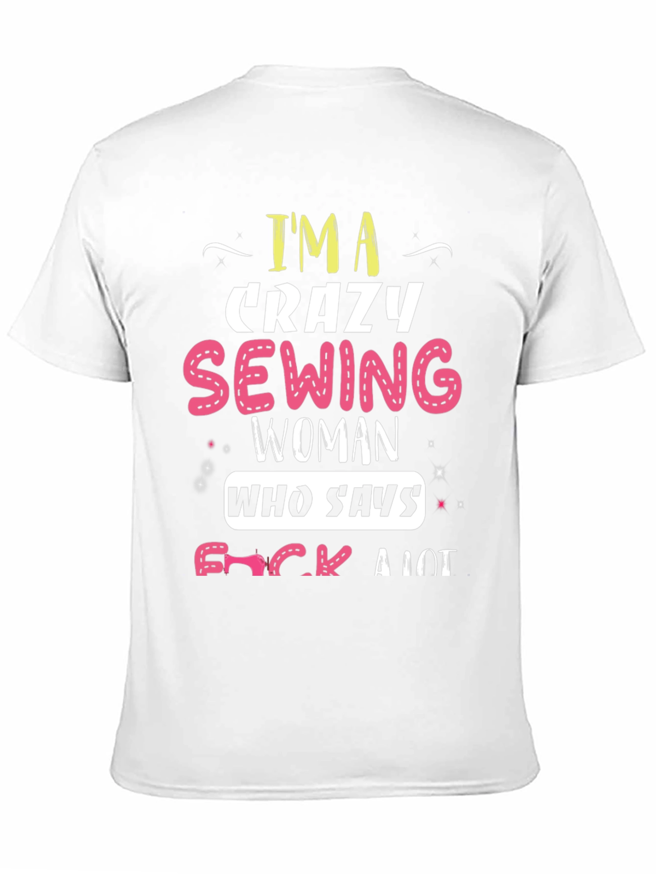 Crazy Sewing Woman Graphic Tee