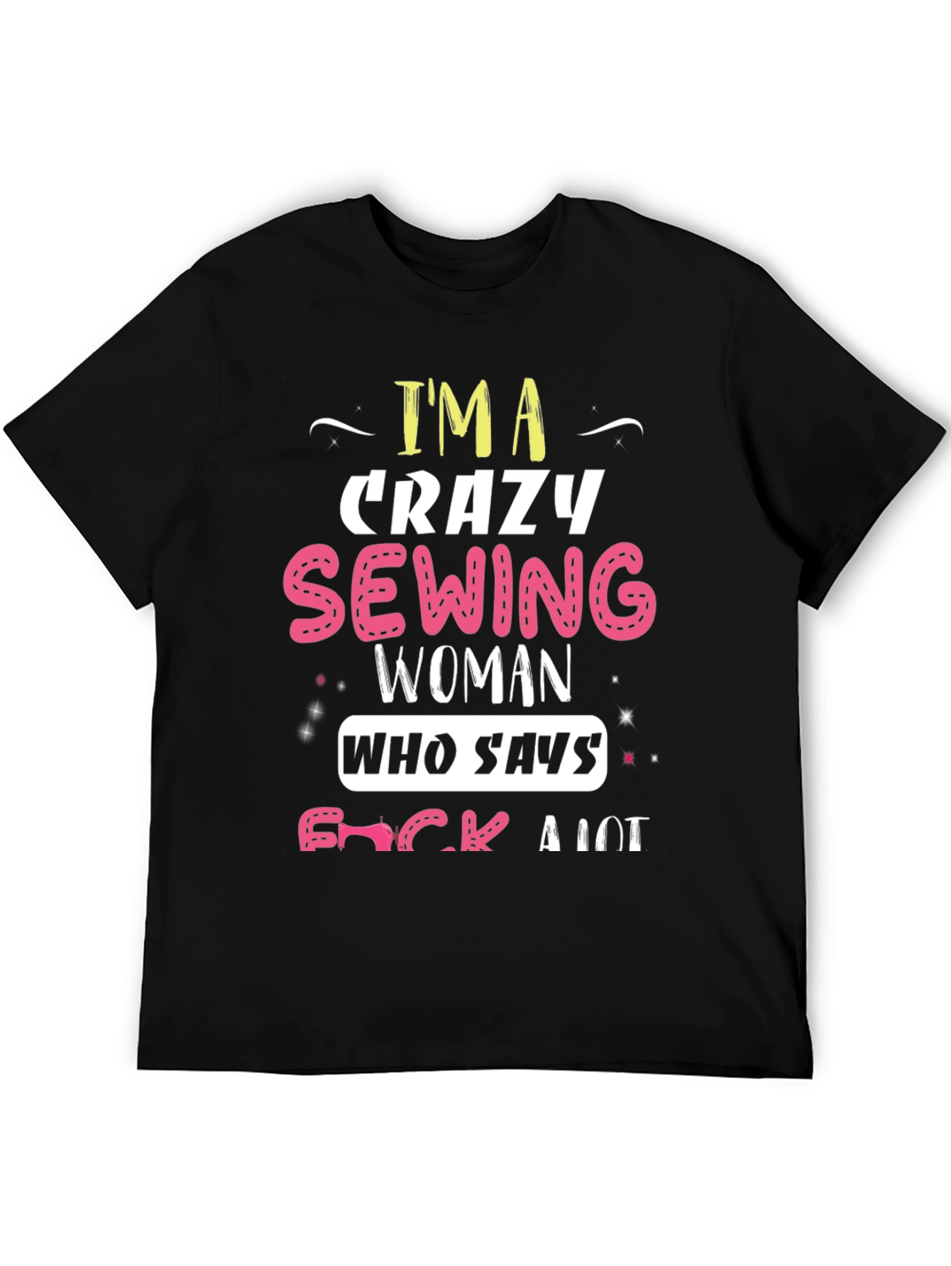 Crazy Sewing Woman Graphic Tee