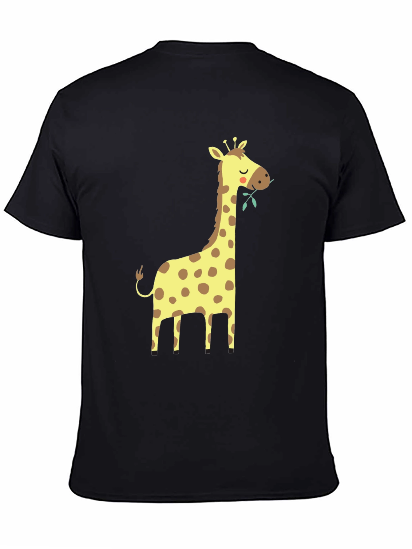 Giraffe Graphic Tee - Black Cotton T-Shirt