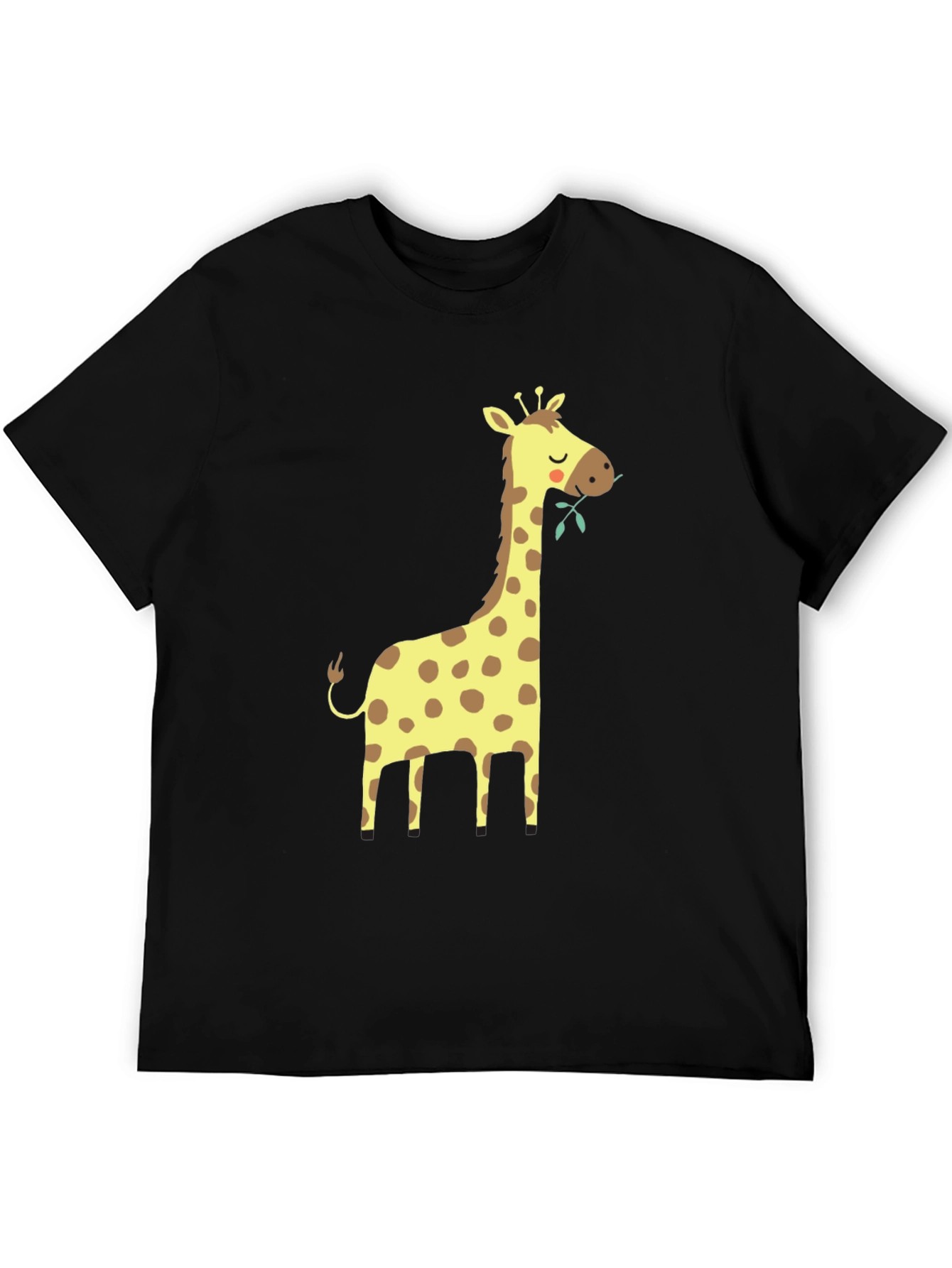Giraffe Graphic Tee - Black Cotton T-Shirt