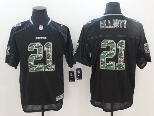 Men's Dallas Cowboys Ezekiel Elliott #21 Black Alternate Player Jerseys