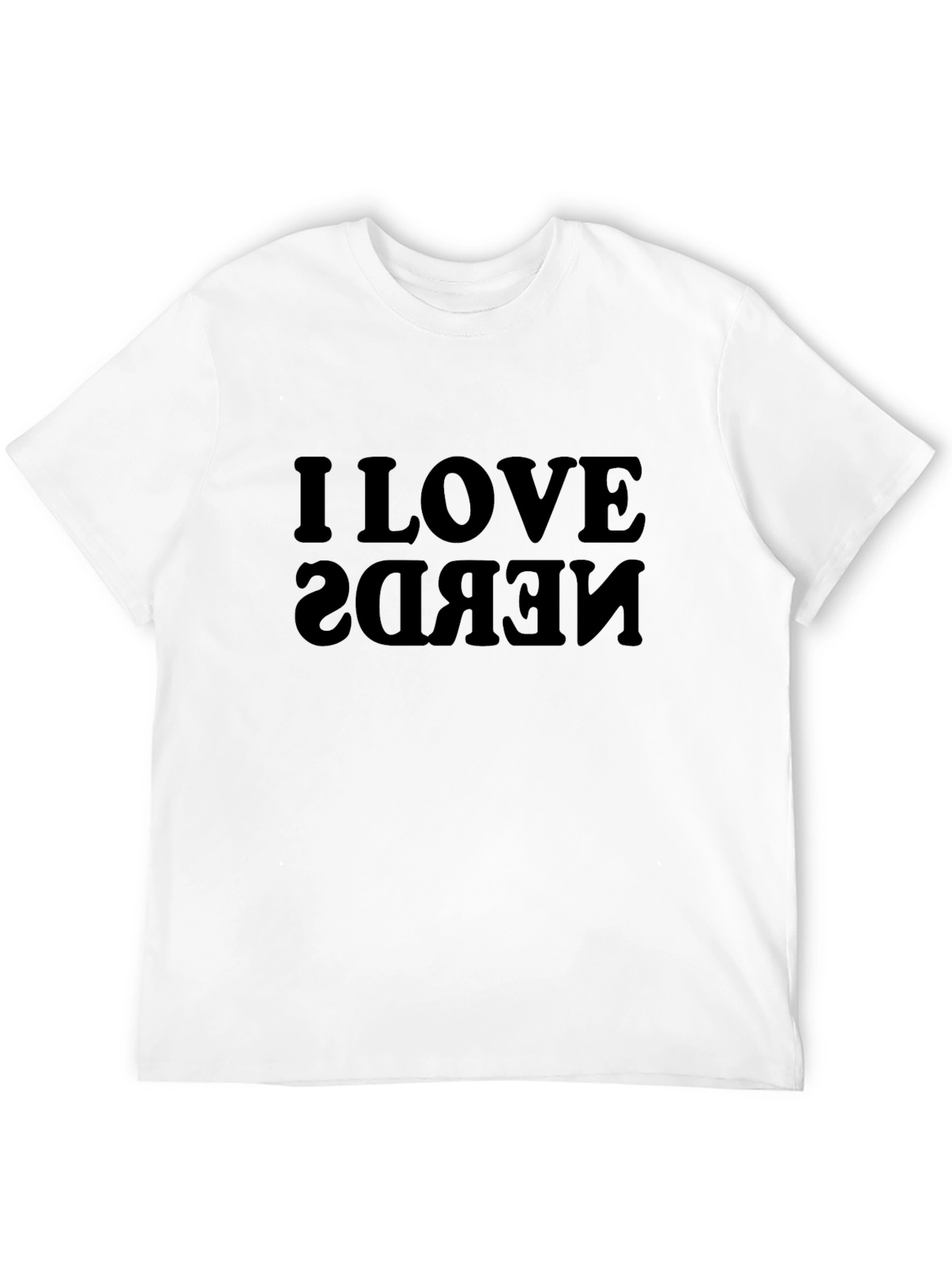 I Love Nerds Mens Black Graphic Tee Shirt