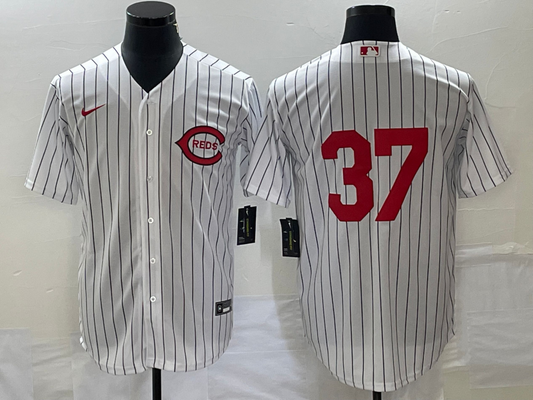 Men's Cincinnati Reds Tyler Stephenson #37 White 2022 MLB at Field of Dreams Game Authentic Player Jerseys