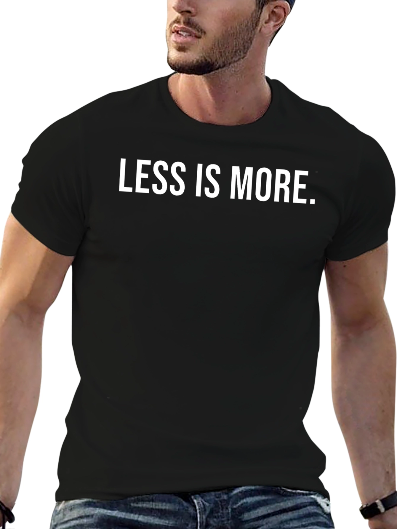 Less is More Black Graphic Tee