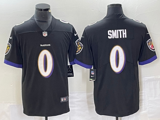Men's Baltimore Ravens Roquan Smith #0 Black Team Game Jerseys