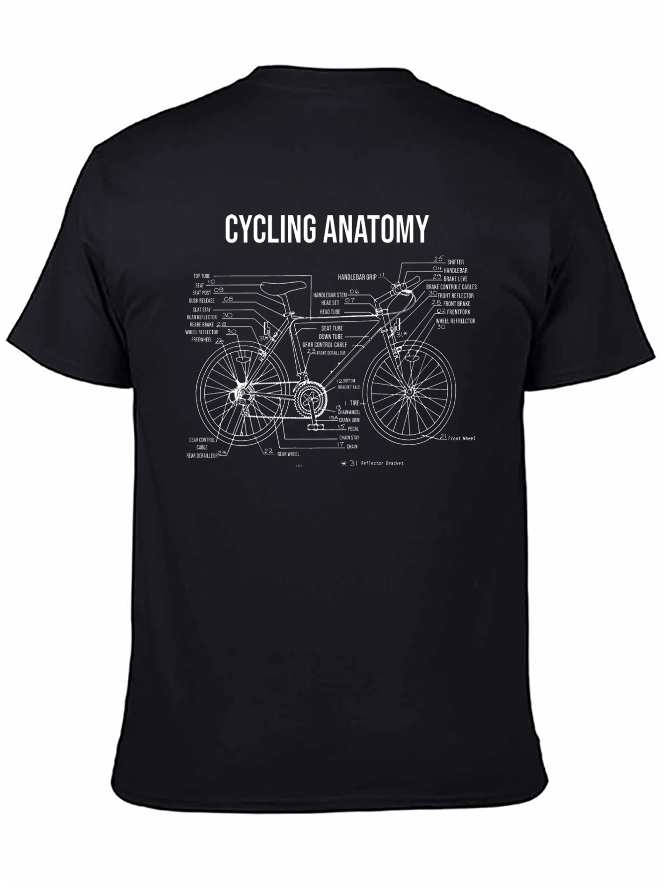 Cycling Anatomy Graphic Tee - Bike Lovers T-Shirt